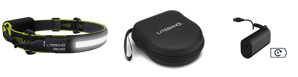 Liteband PRO 1000 Carbon Fiber LED Headlamp Bundle