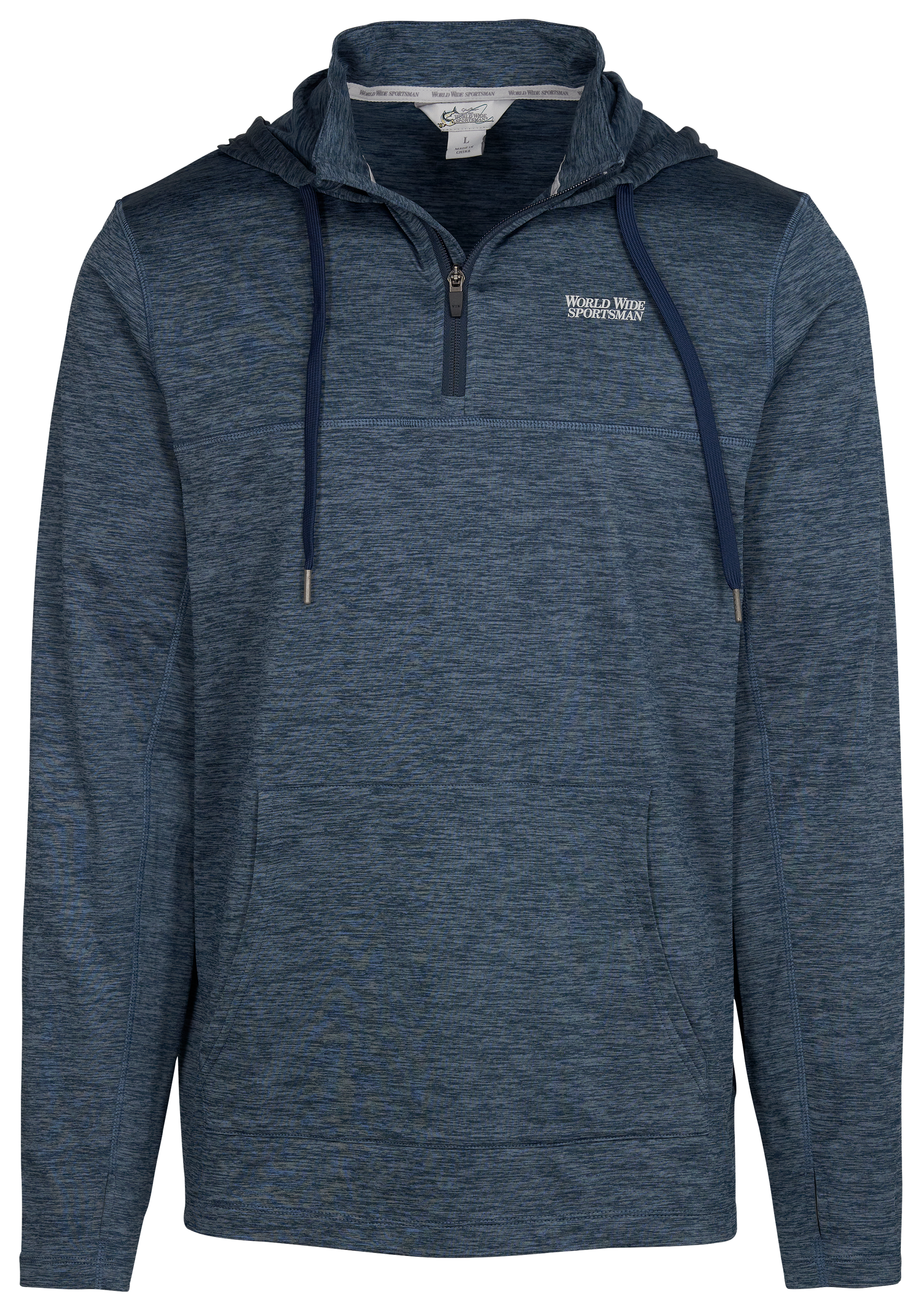 WORLD WIDE SPORTSMAN Quarter-Zip Long-Sleeve Hoodie for Men