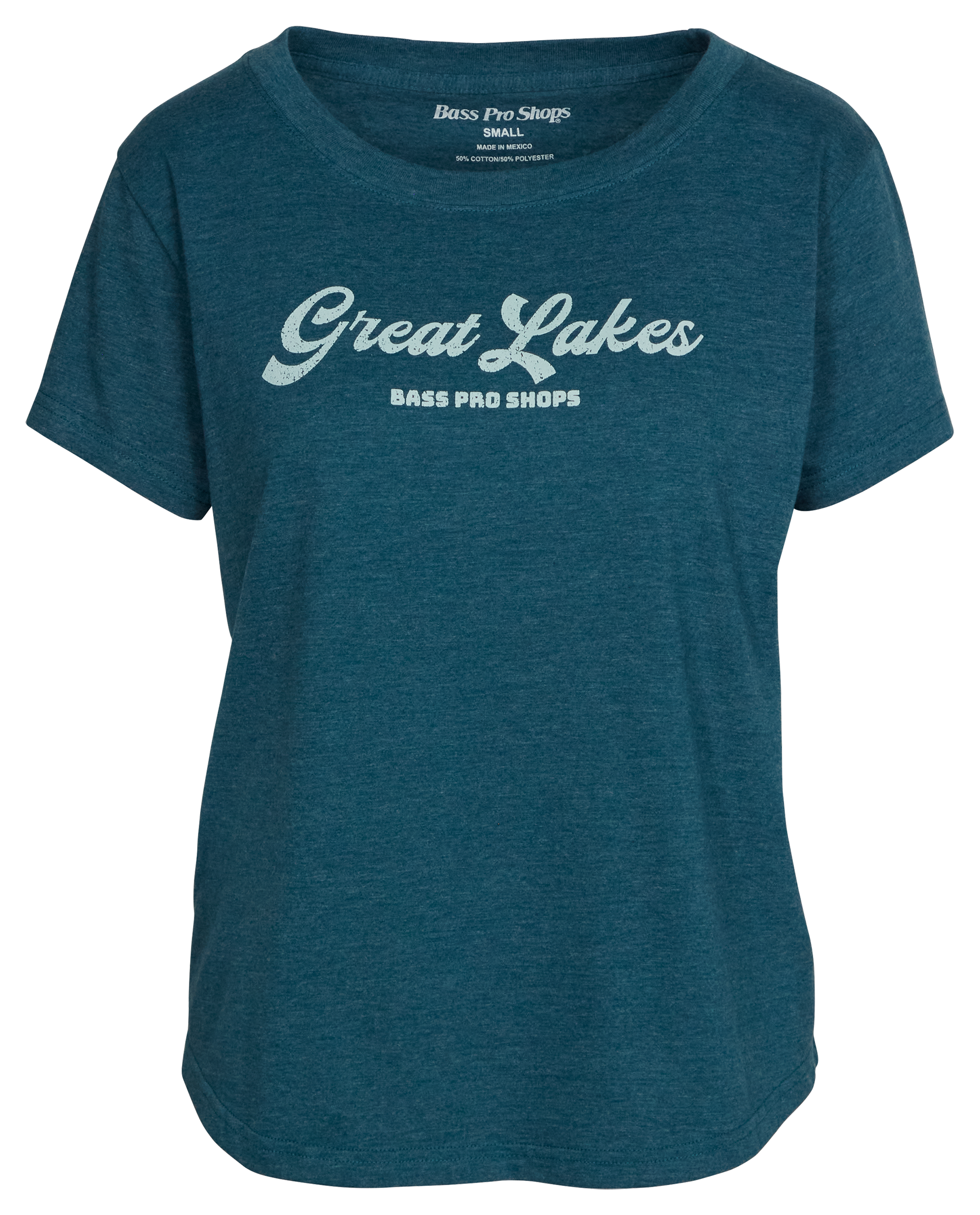 Image of Bass Pro Shops Great Lakes Script Short-Sleeve T-Shirt for Ladies - Deep Sea Heather - XL