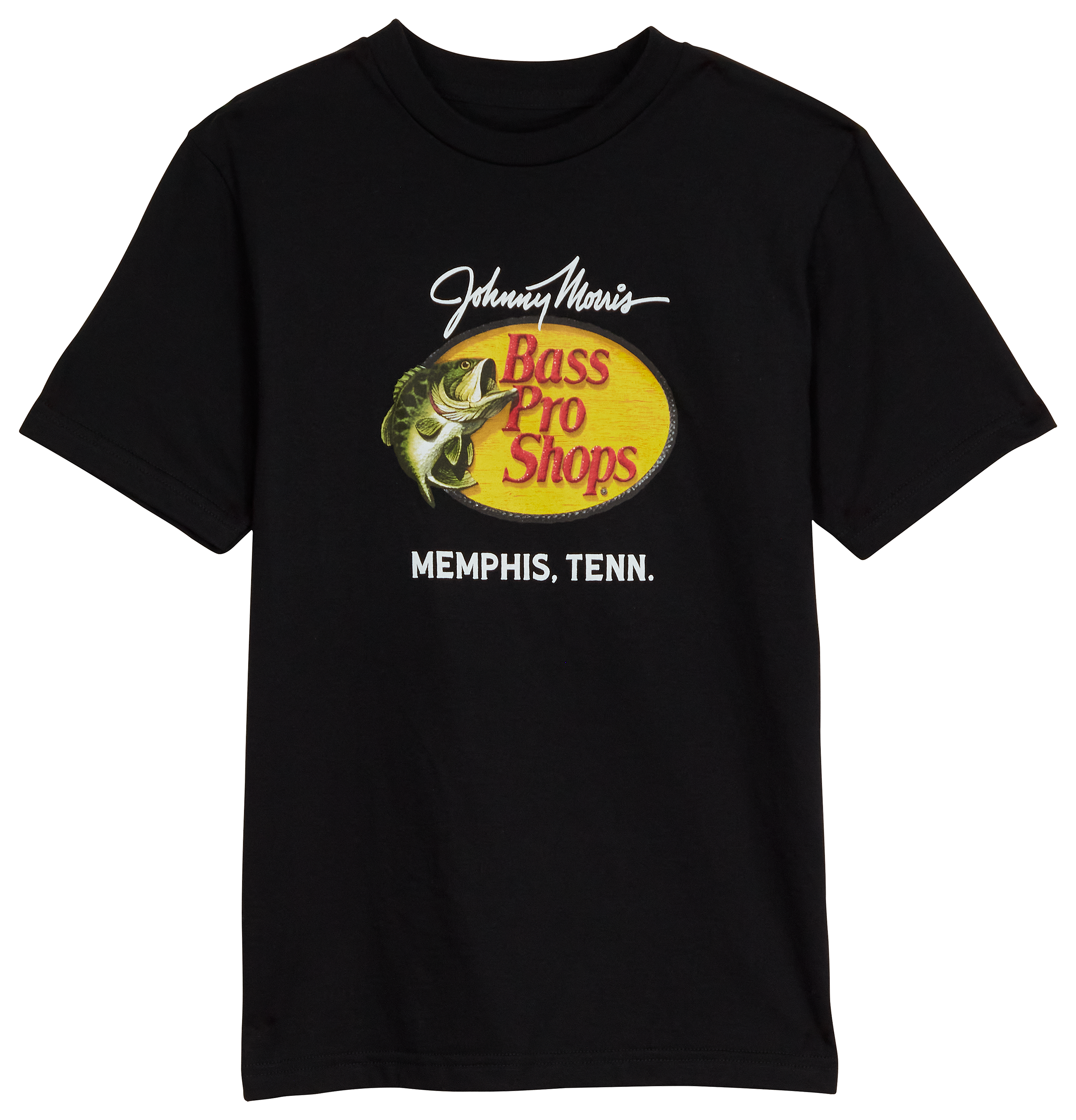 Image of Bass Pro Shops Memphis Woodcut Short-Sleeve T-Shirt for Kids - Black - L