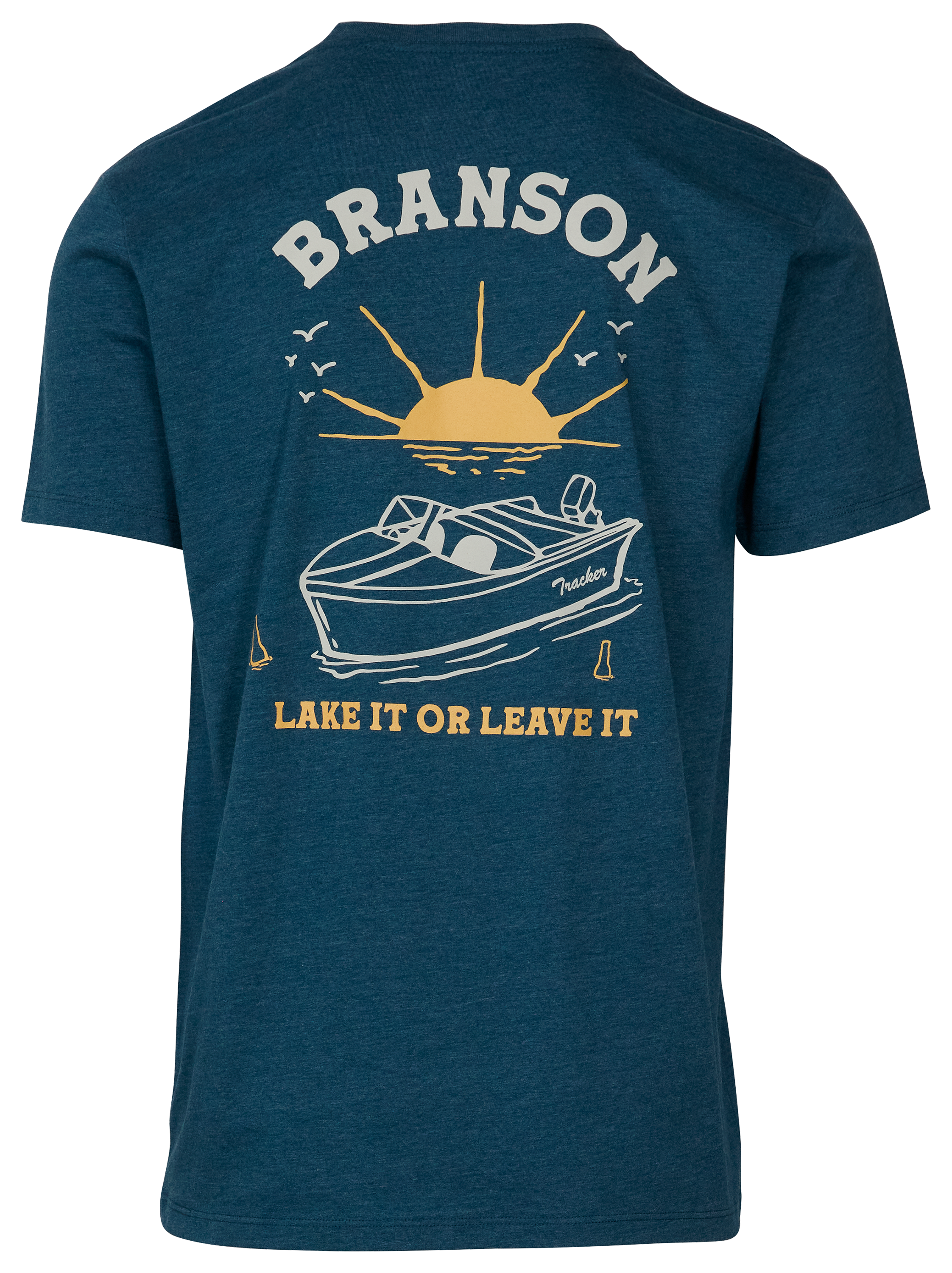 Image of Bass Pro Shops Branson Lake It Or Leave It Short-Sleeve T-Shirt for Men - Deep Sea Heather - M