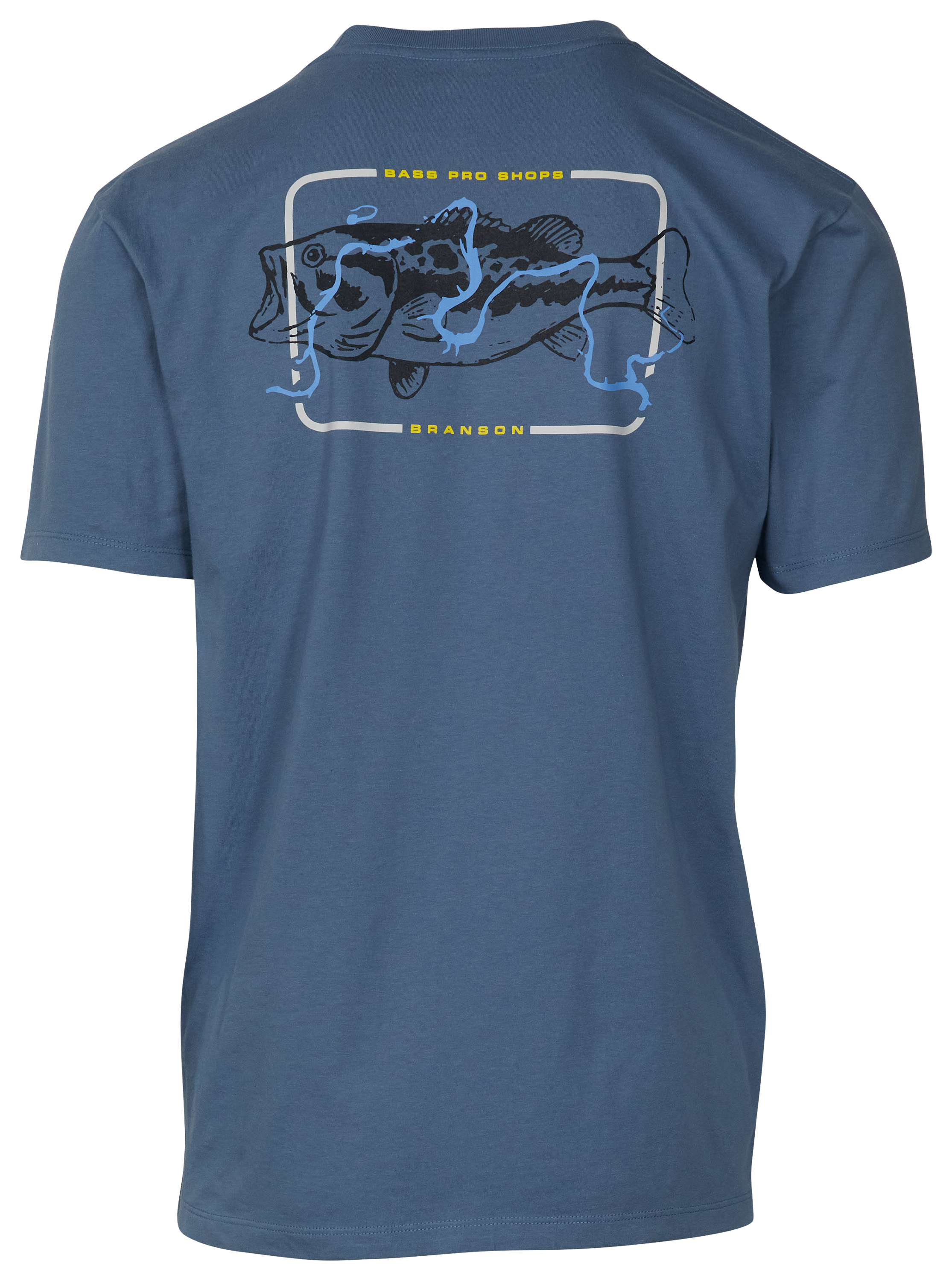 Image of Bass Pro Shops Branson Lake Fish Short-Sleeve T-Shirt for Men - Light Denim - M