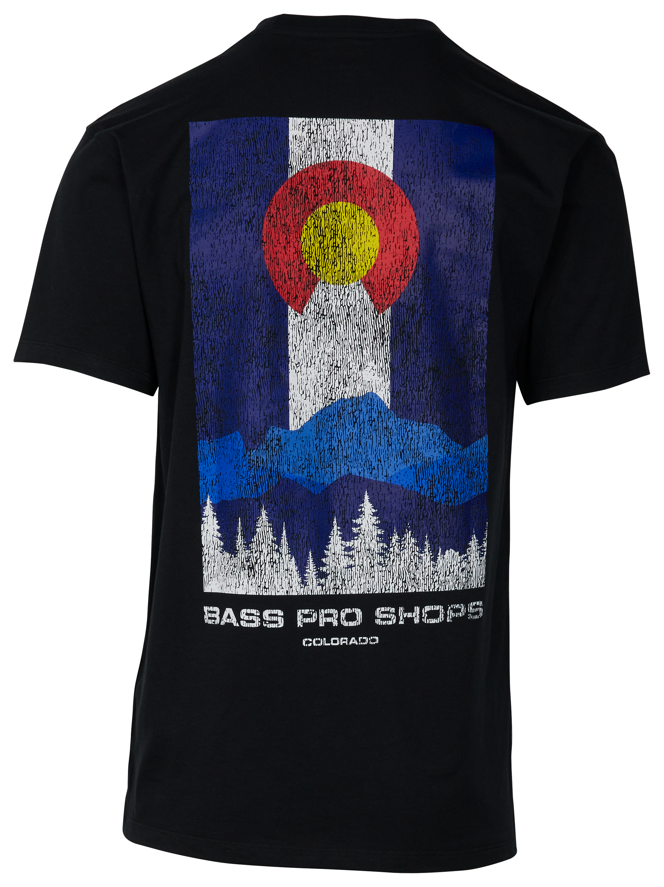 Image of Bass Pro Shops Colorado Vertical Flag Short-Sleeve T-Shirt for Men - Black - M