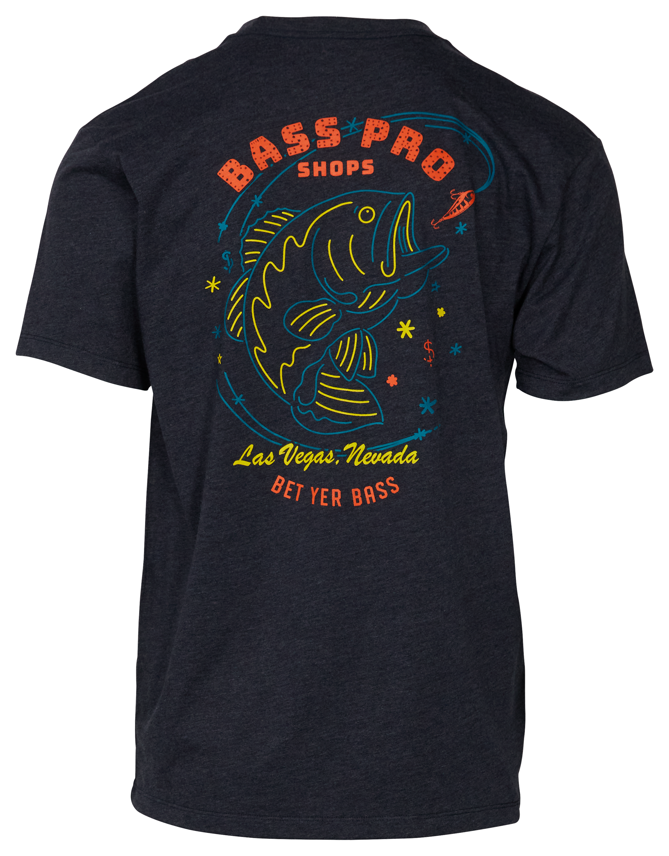 Bass Pro Shops Las Vegas Fish Galaxy Short-Sleeve T-Shirt for Men - Navy Heather - 2XL