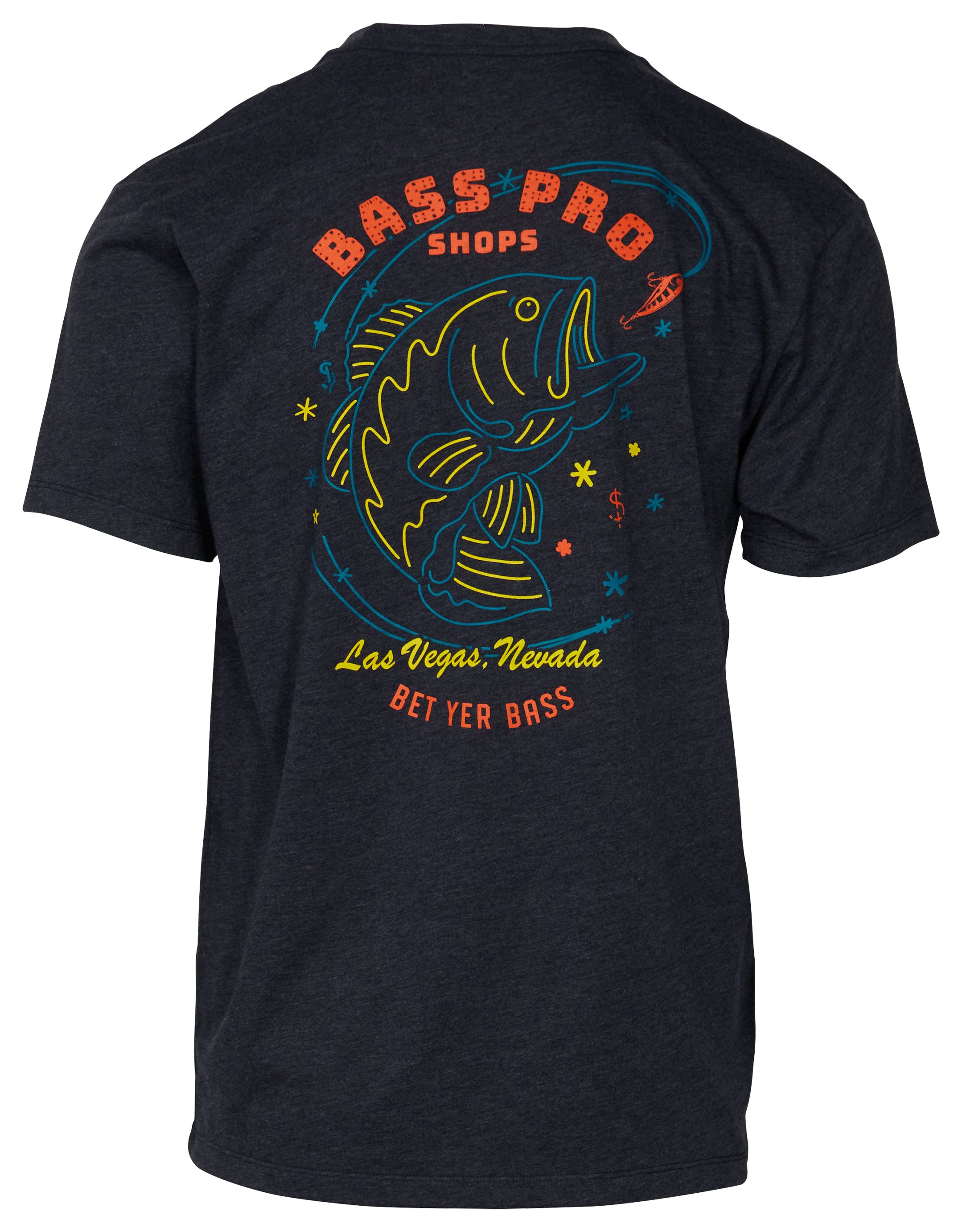 Image of Bass Pro Shops Las Vegas Fish Galaxy Short-Sleeve T-Shirt for Men - Navy Heather
