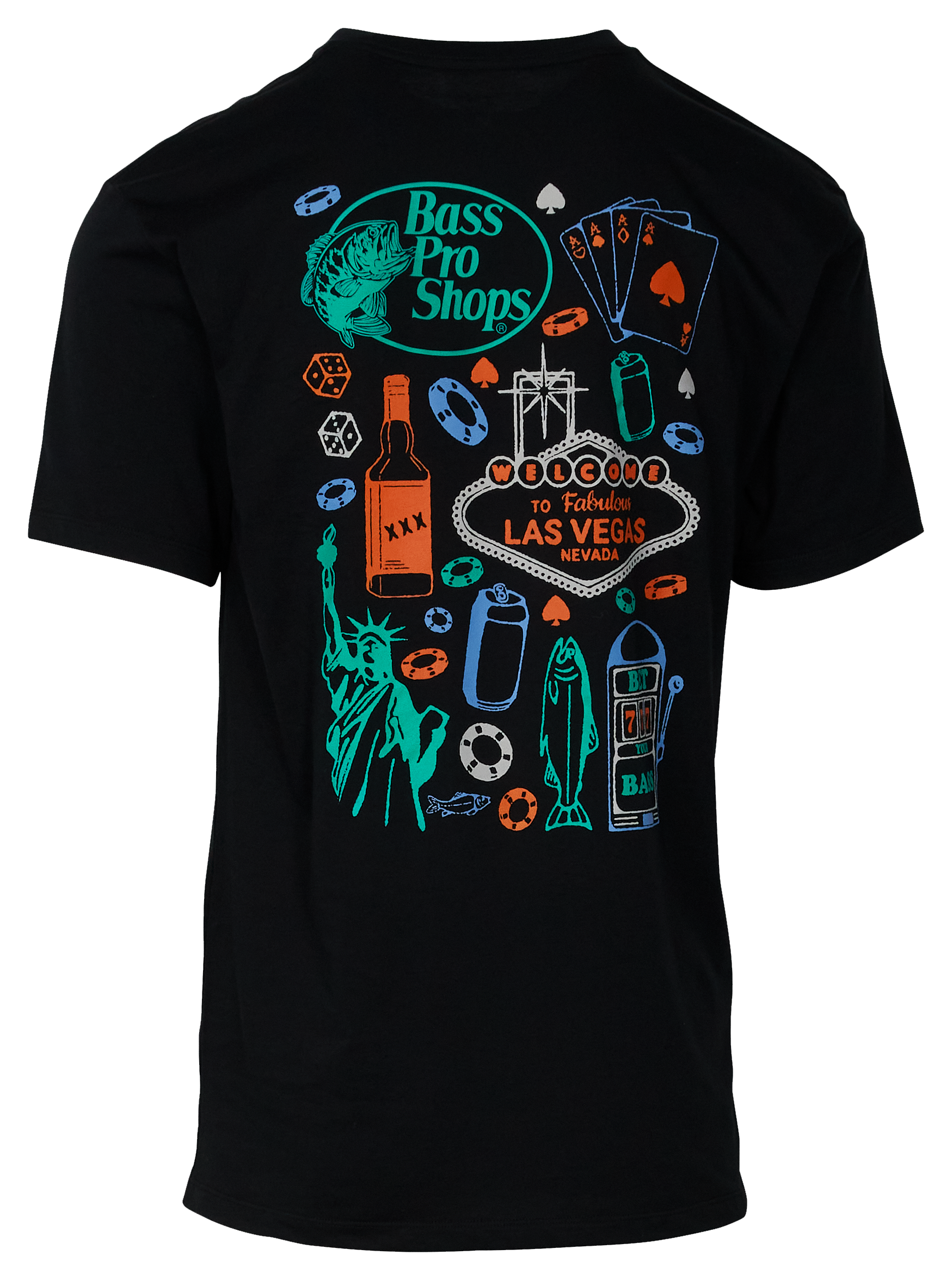 Image of Bass Pro Shops Vegas Icons Short-Sleeve T-Shirt for Men - Black - 2XL