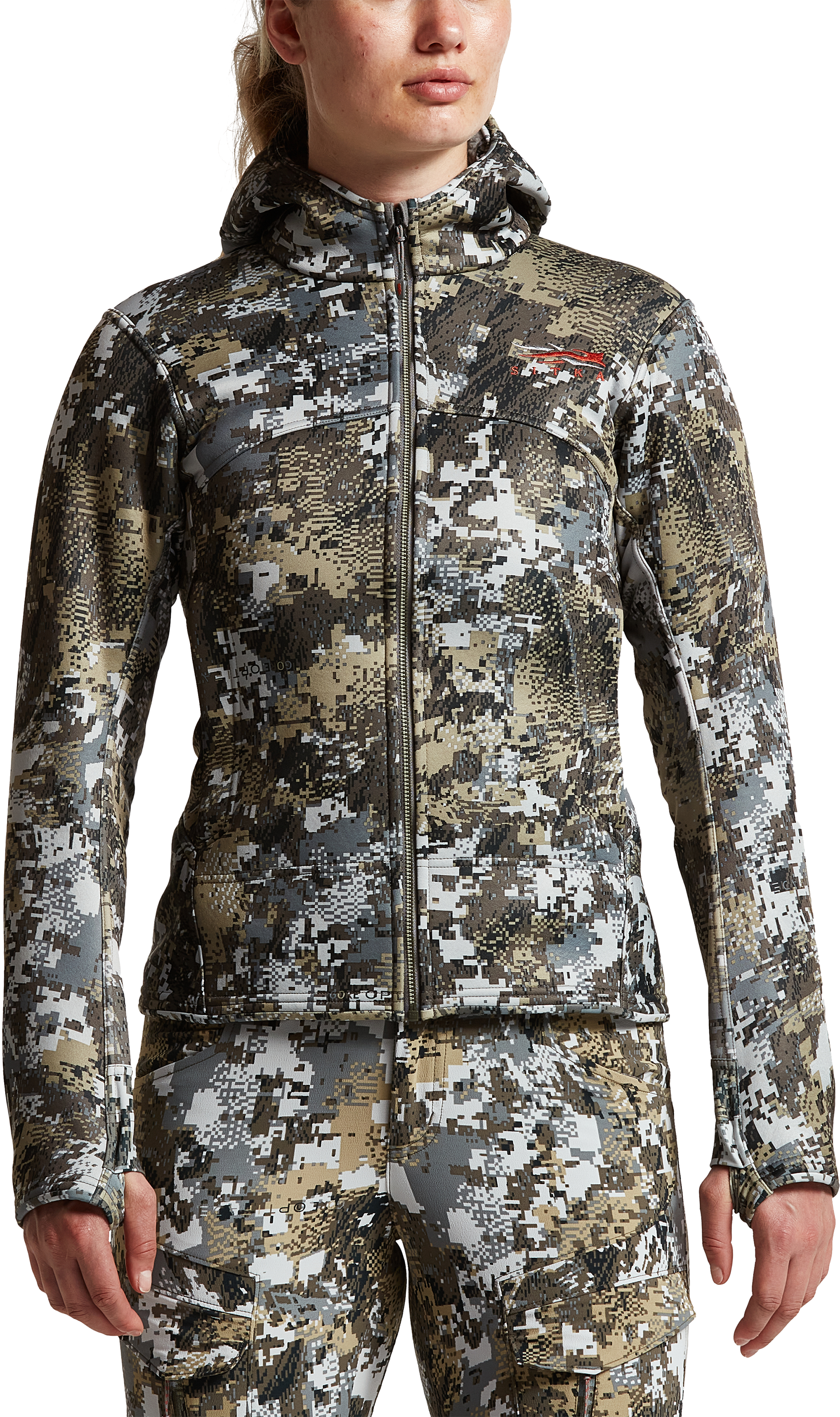 Image of SITKA GORE OPTIFADE Concealment Subalpine Series Traverse Long-Sleeve Hoodie for Ladies - GORE OPTIFADAE Elevated II - M