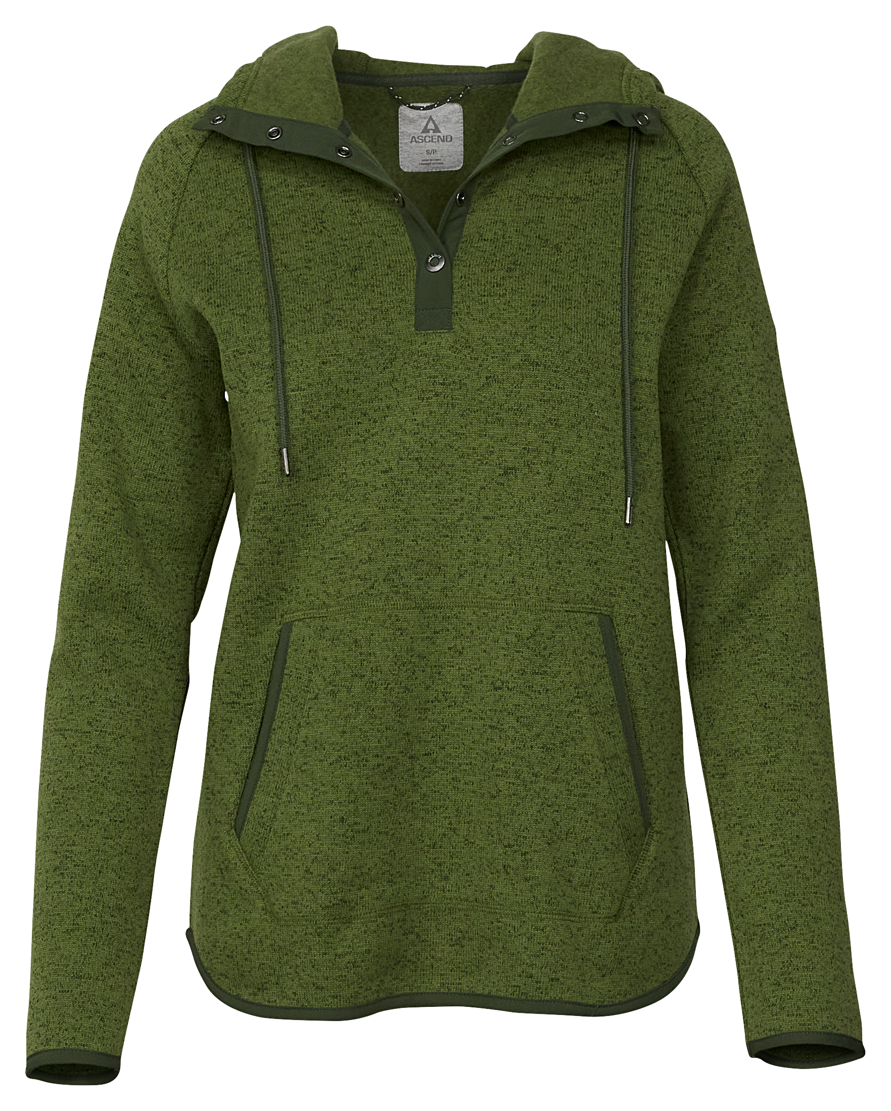 Image of Ascend Expedition Recycled Fleece Long-Sleeve Hoodie for Ladies - Pesto/Fren - XS