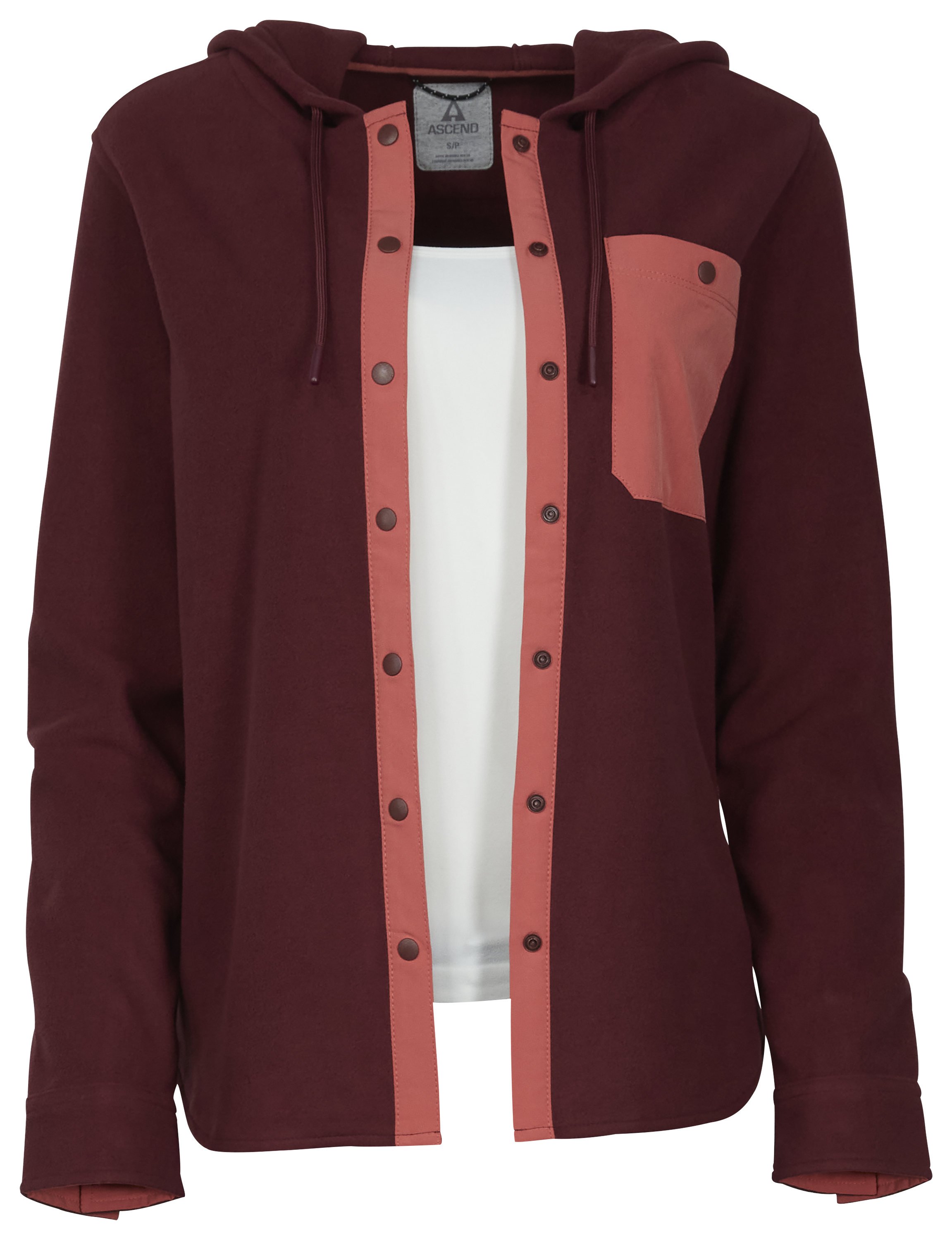 ASCEND Yukon Microfleece Hooded Shirt Jacket for Ladies