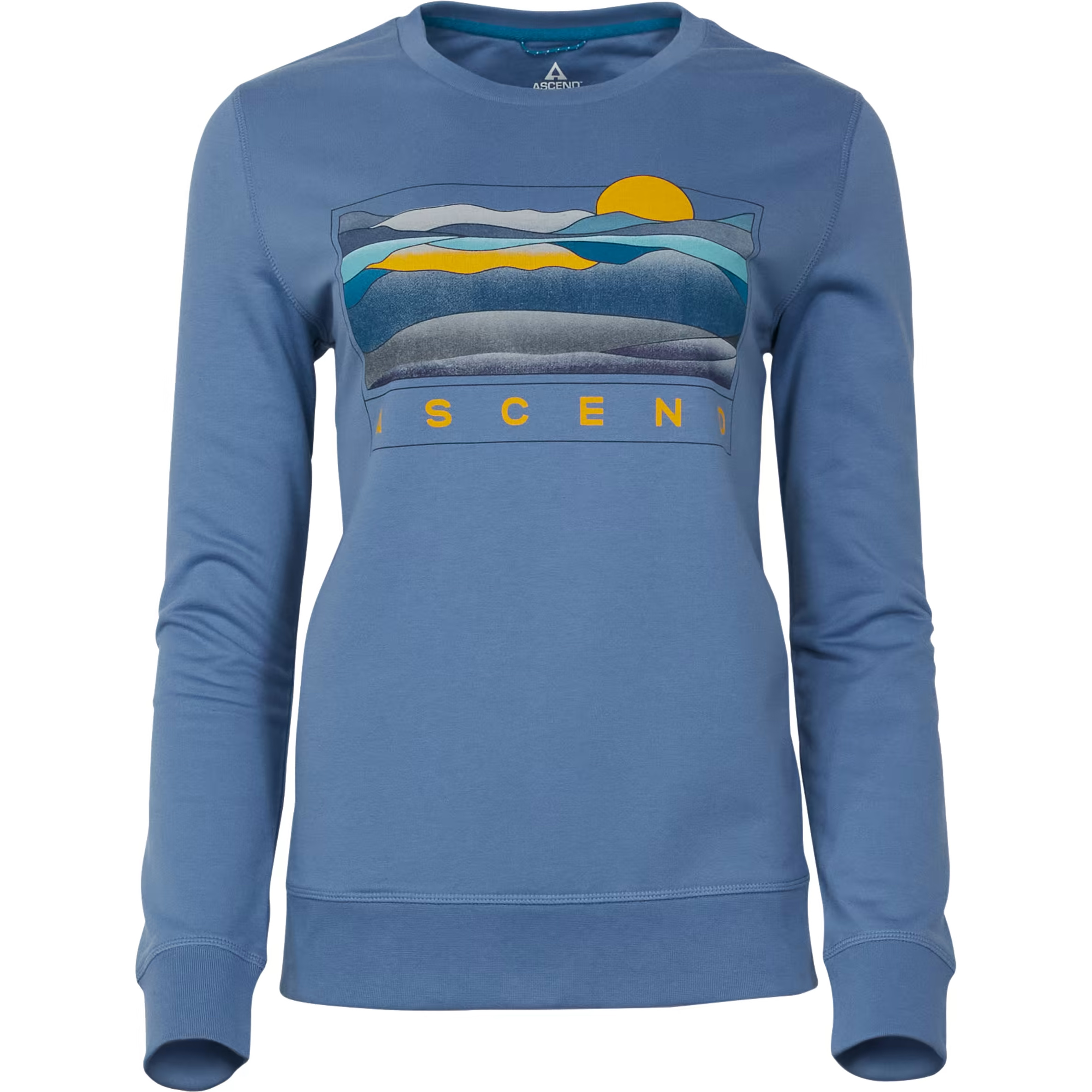 Image of Ascend To and Fro Graphic Crew Long-Sleeve Sweatshirt - Coronet Blue - L