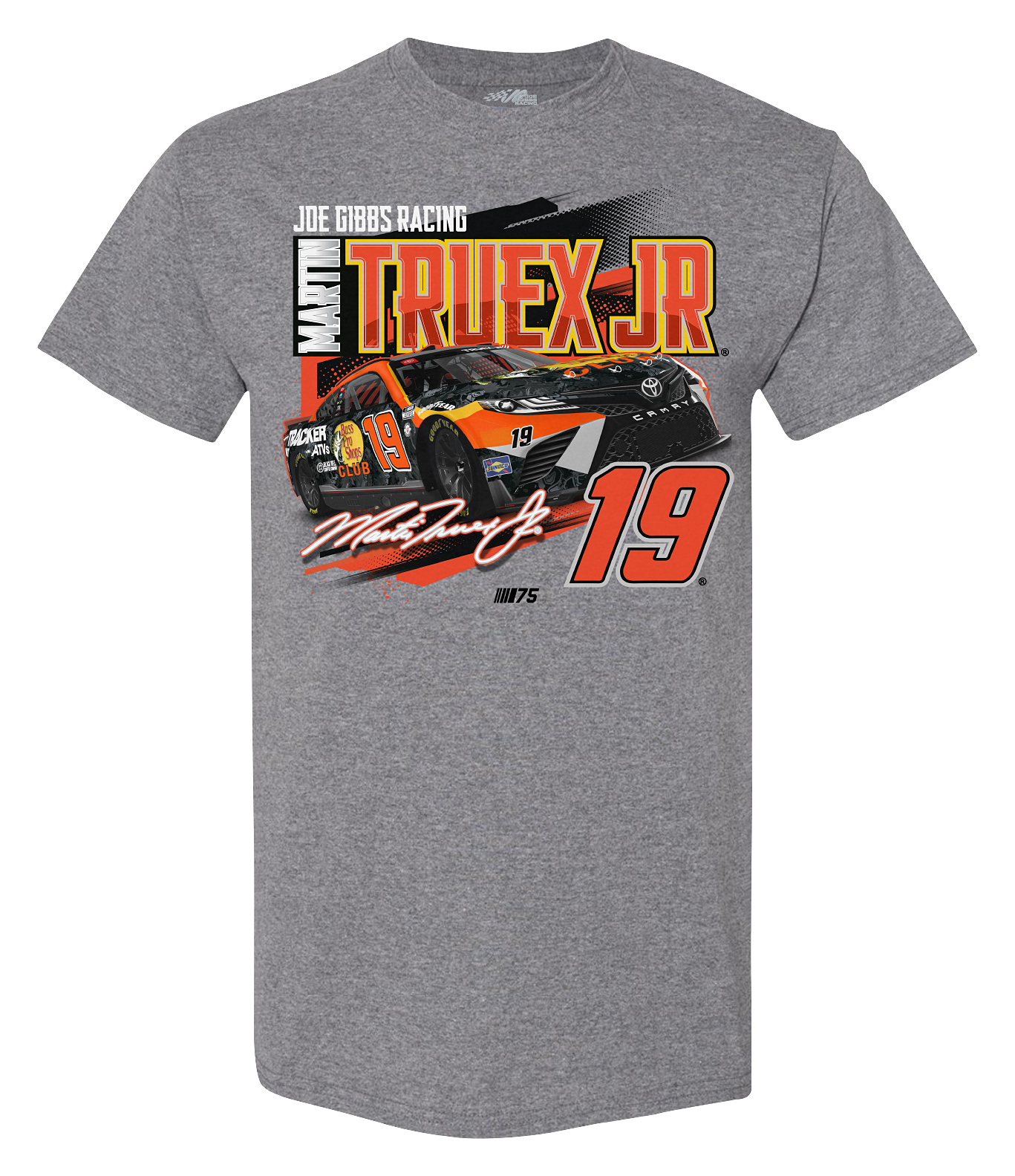 NASCAR Bass Pro Shops Martin Truex Jr. #19 Pit Road Short-Sleeve T-Shirt for Men - Grey - 3XL