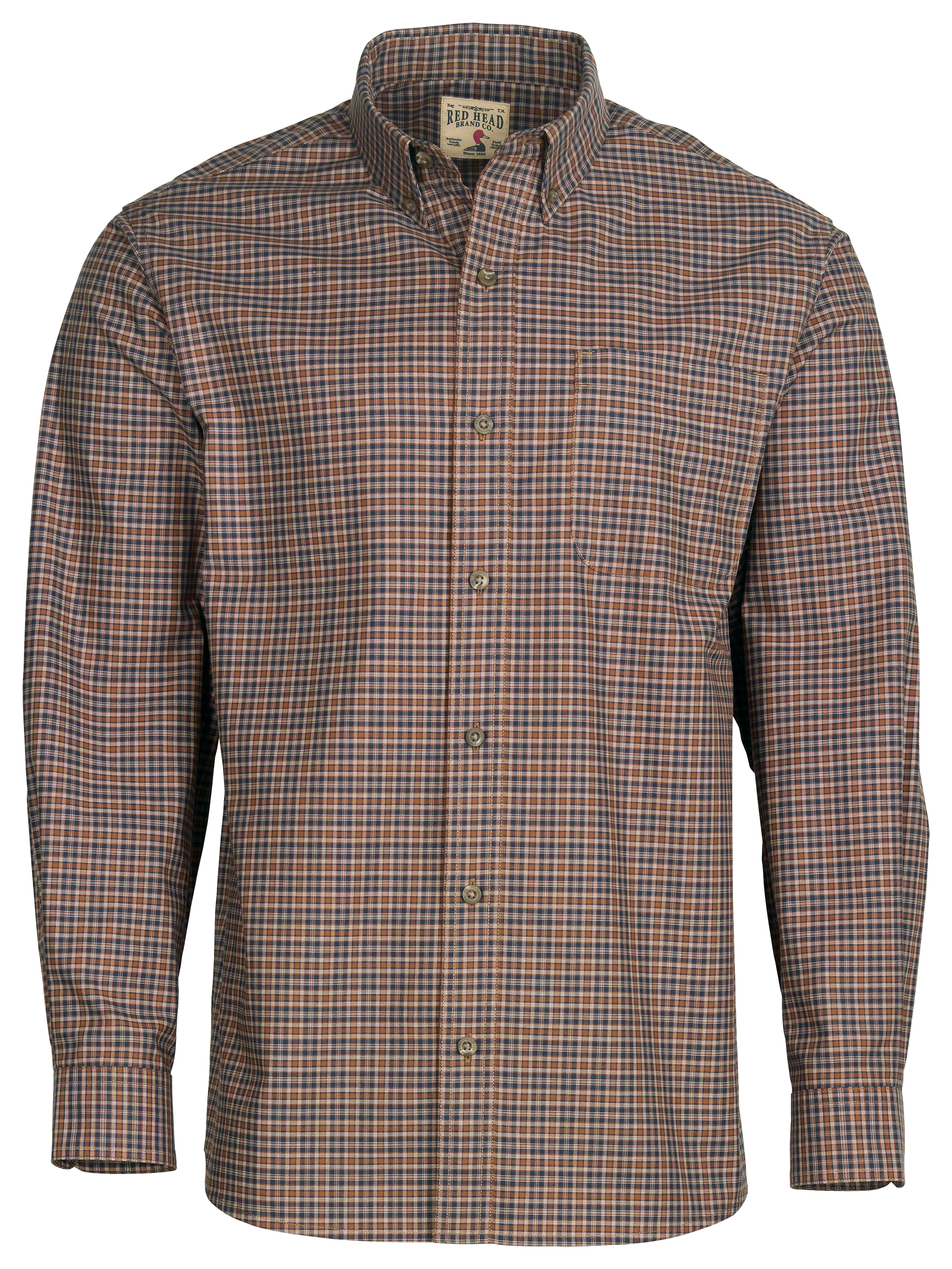 REDHEAD Wrinkle-Free Easy-Care Button-Down Long-Sleeve Shirt for Men