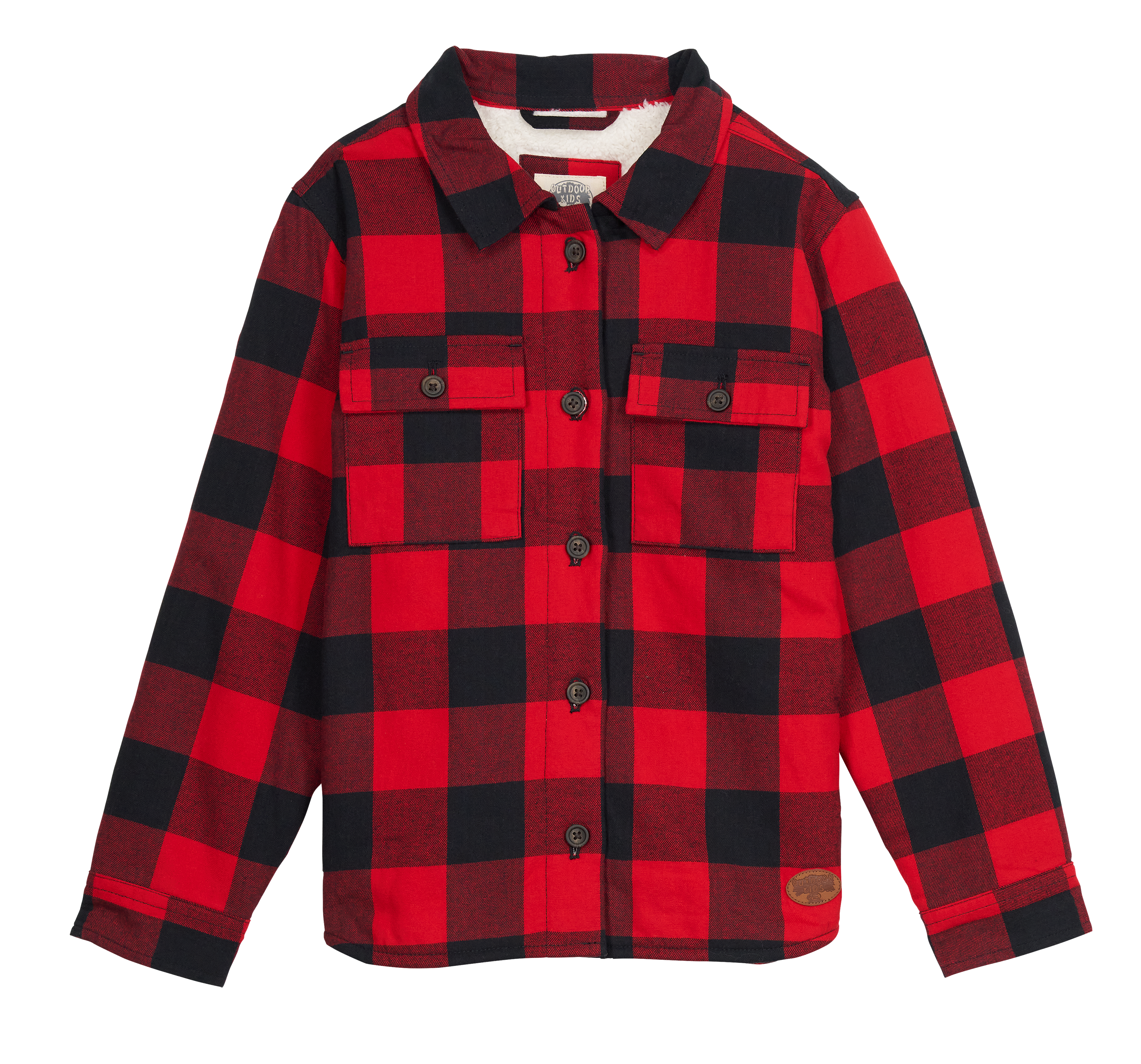 Outdoor Kids Sherpa-Lined Flannel Long-Sleeve Button-Down Shirt for  Toddlers or Kids