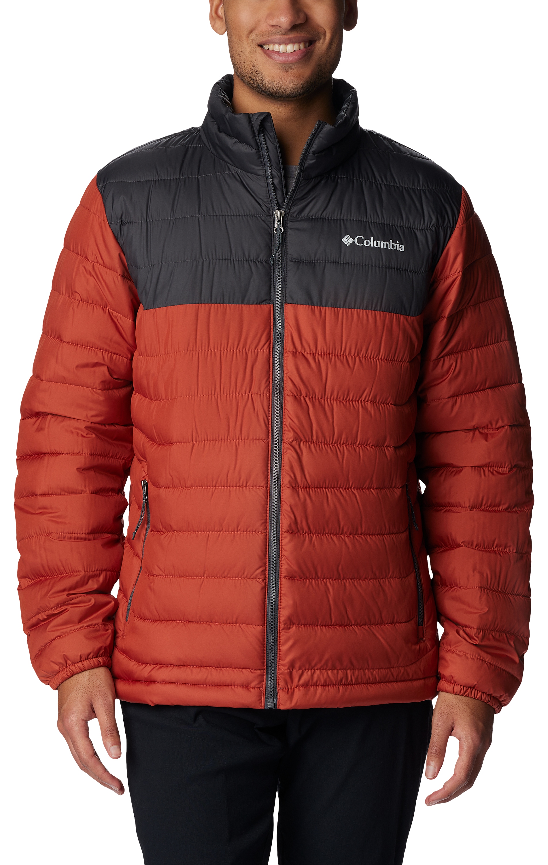 Image of Columbia Powder Lite Jacket for Men - Warp Red/Shark - S