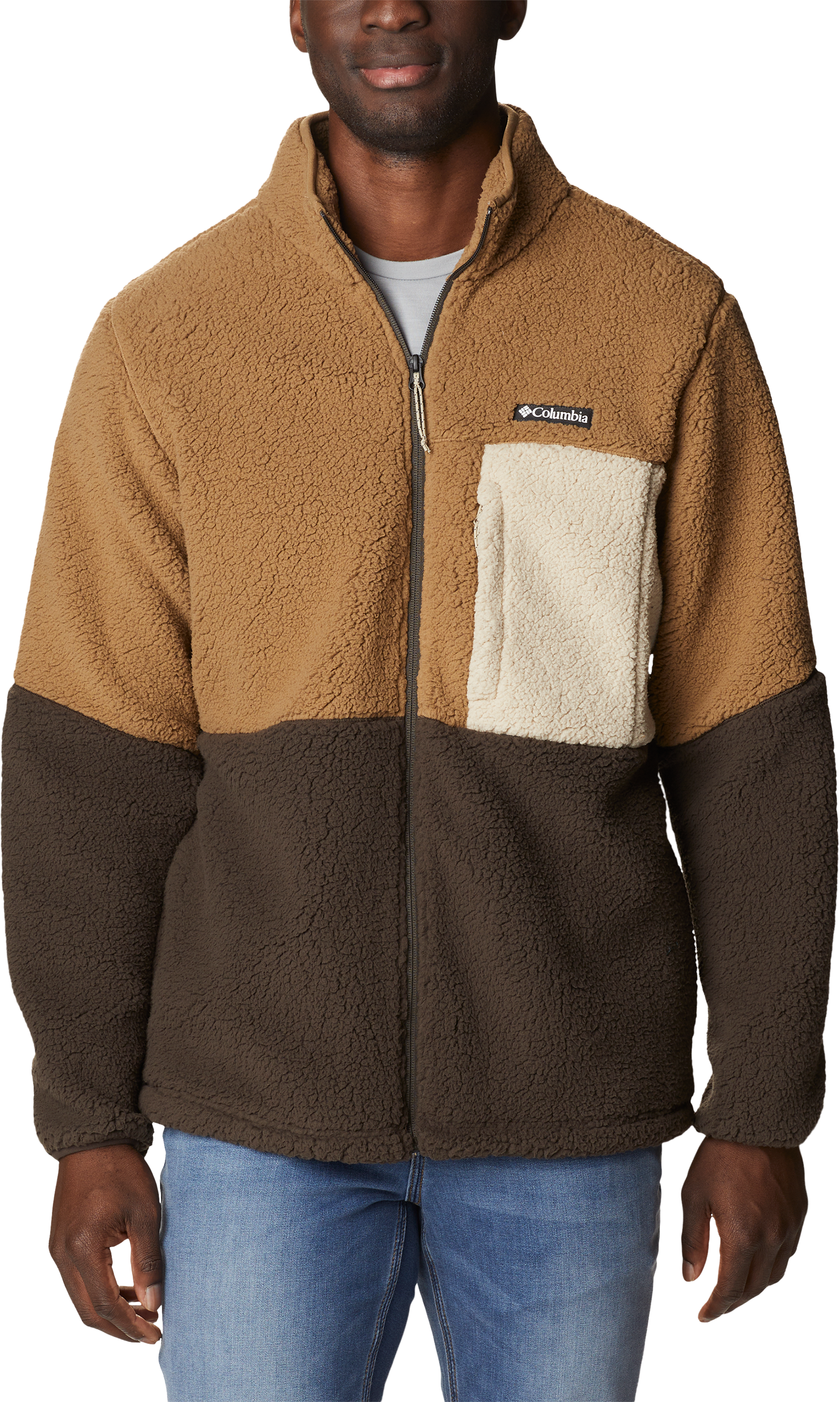 Image of Columbia Mountainside Heavyweight Fleece Full-Zip Jacket for Men - Delta/Cordovan Ancient Fossil - S