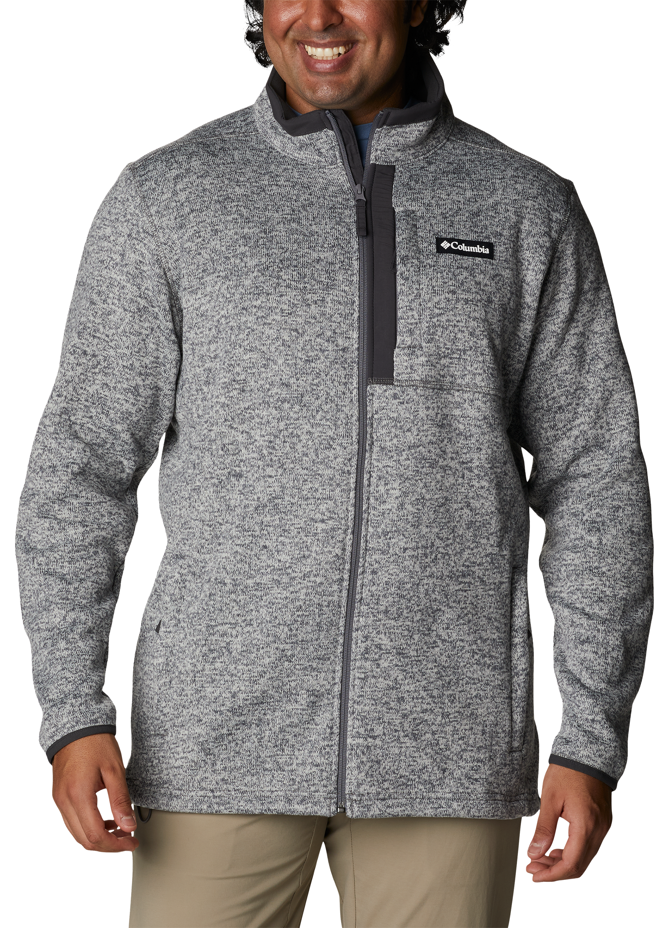 Image of Columbia Sweater Weather Fleece Full-Zip Jacket for Men - City Grey Heather - M