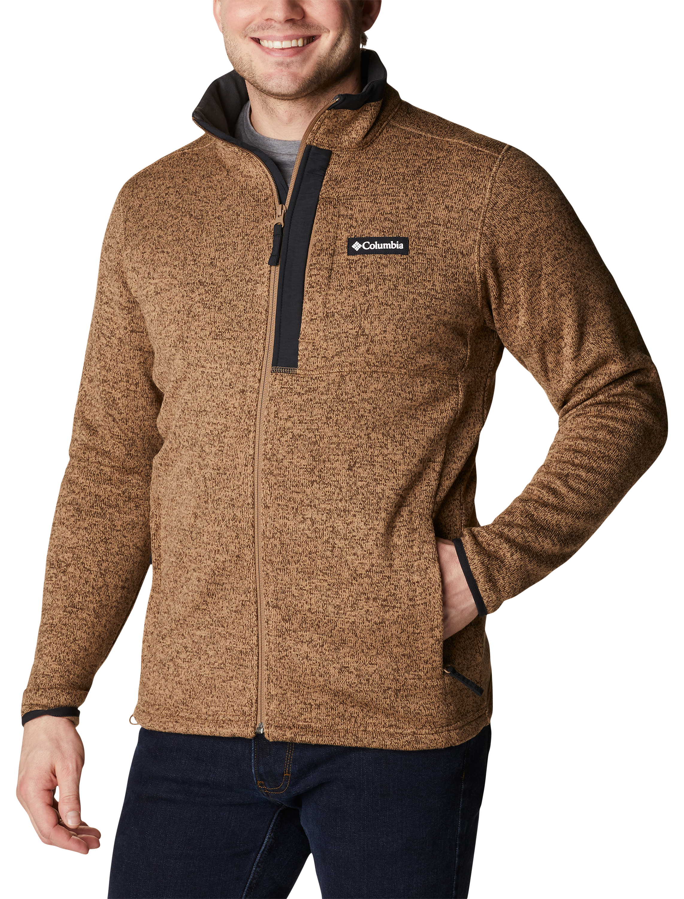 Image of Columbia Sweater Weather Fleece Full-Zip Jacket for Men - Delta Heather - S