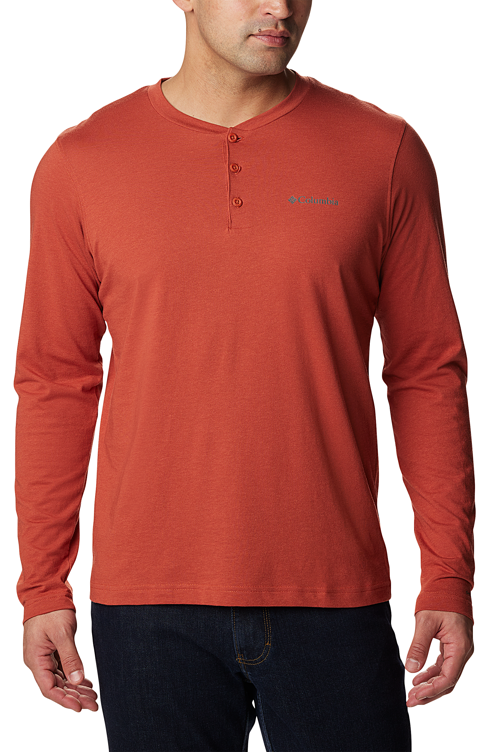 Columbia Thistletown Hills Long-Sleeve Henley for Men - Warp Red