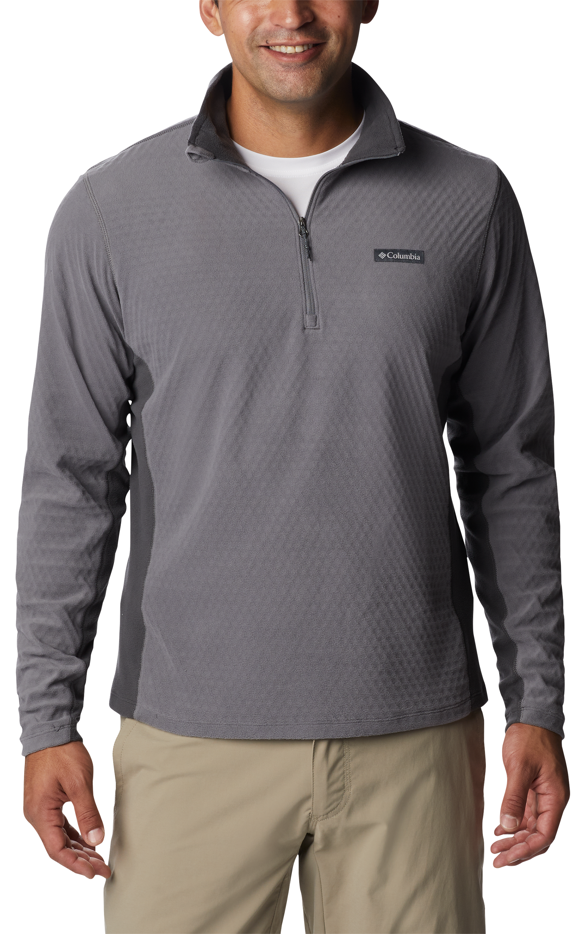 Columbia Overlook Pass Half-Zip Long-Sleeve Pullover for Men - City Grey/Shark