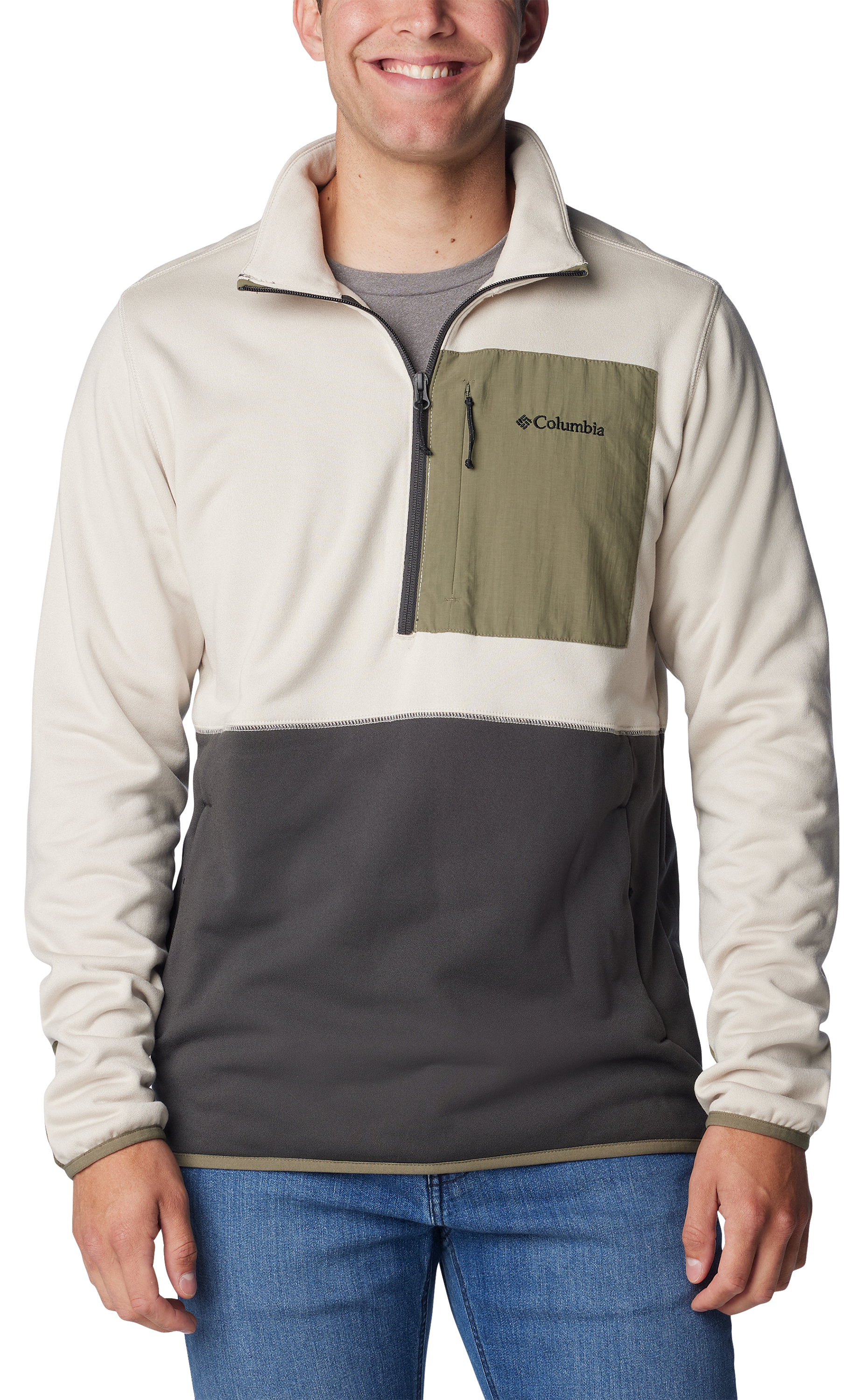 Image of Columbia Hike Half-Zip Pullover for Men - Dark Stone/Shark - S