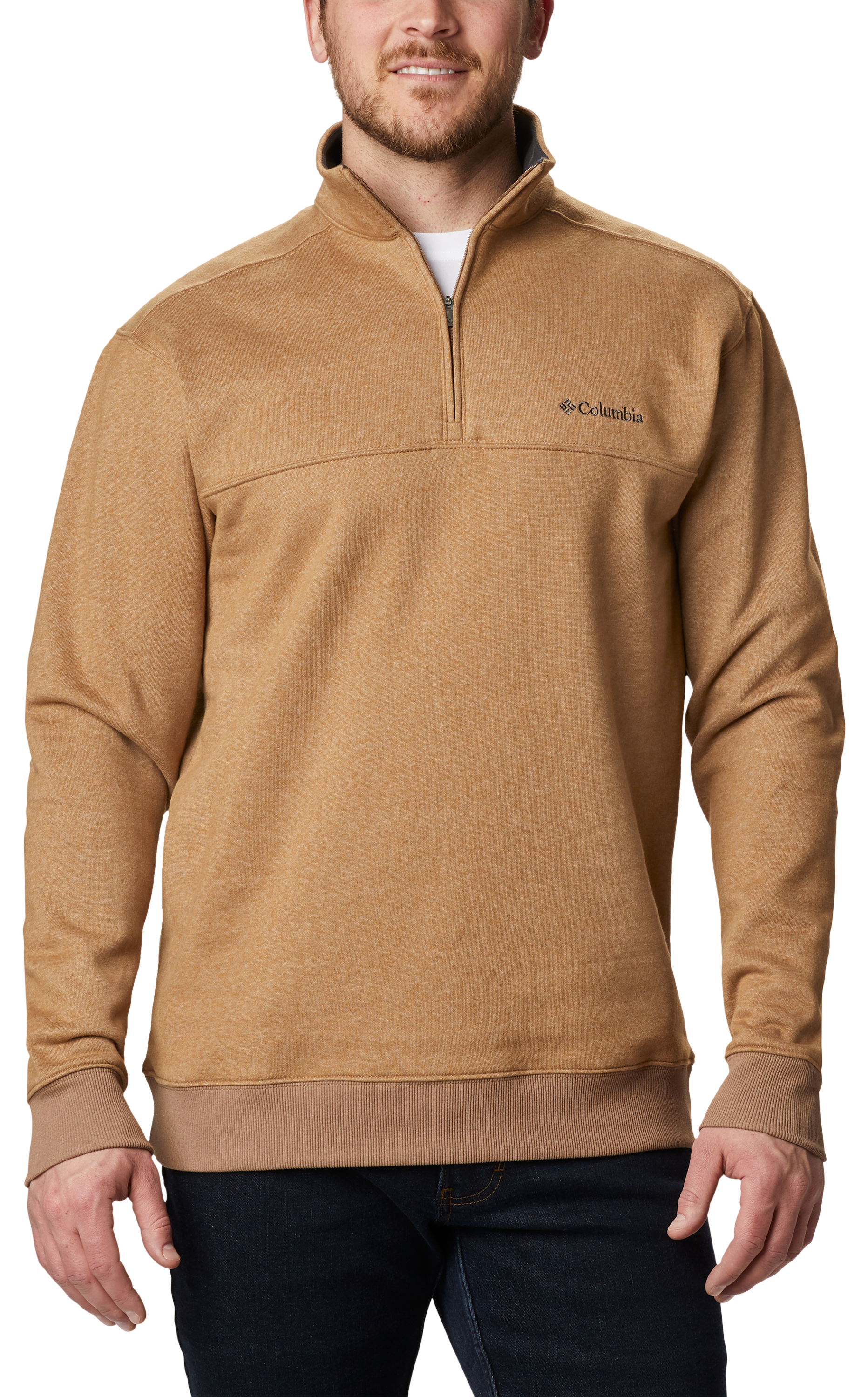 Image of Columbia Hart Mountain II Half-Zip Long-Sleeve Pullover for Men - Delta - 4XL