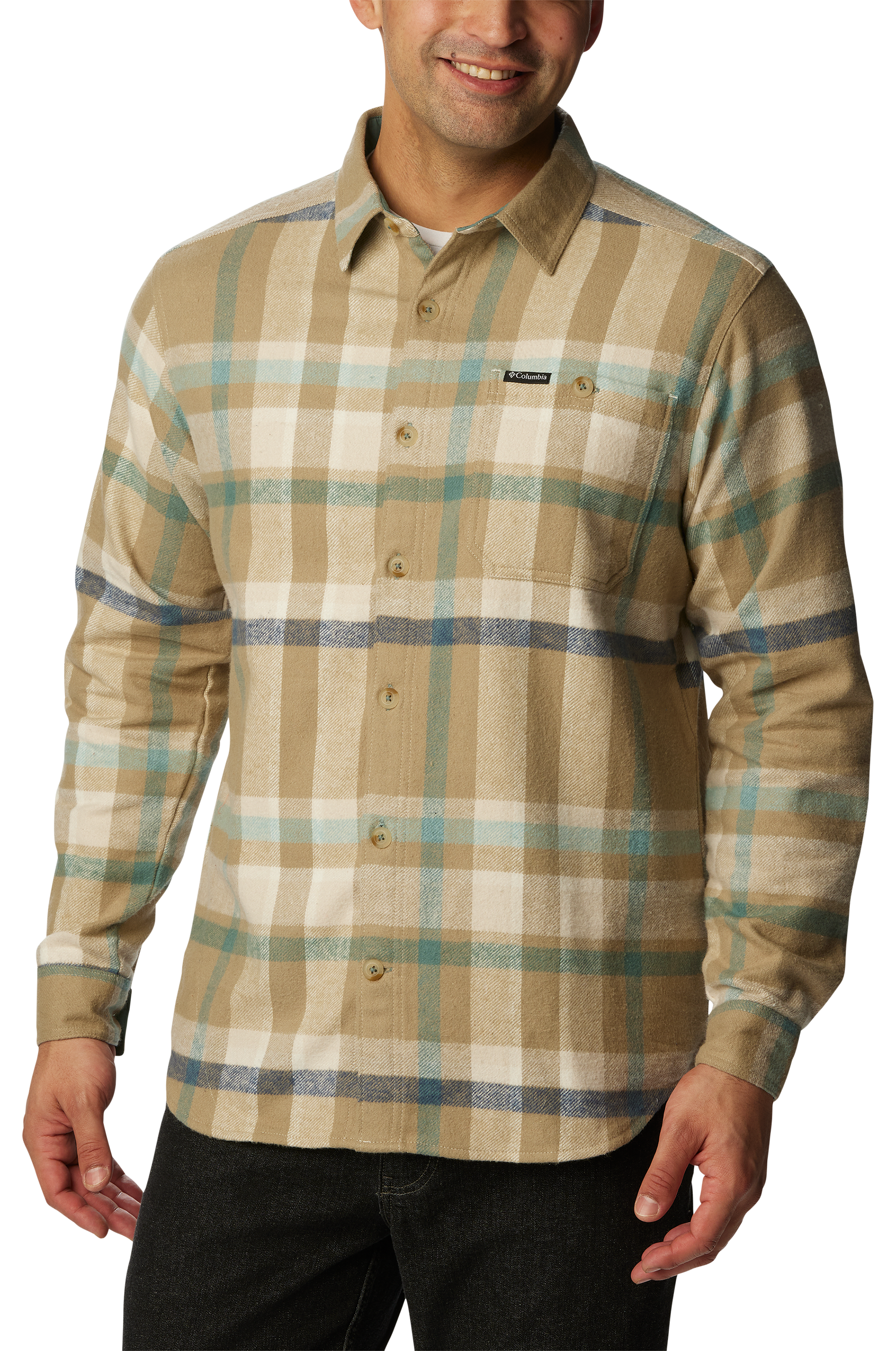Image of Columbia Pitchstone Heavyweight Long-Sleeve Flannel Shirt for Men
