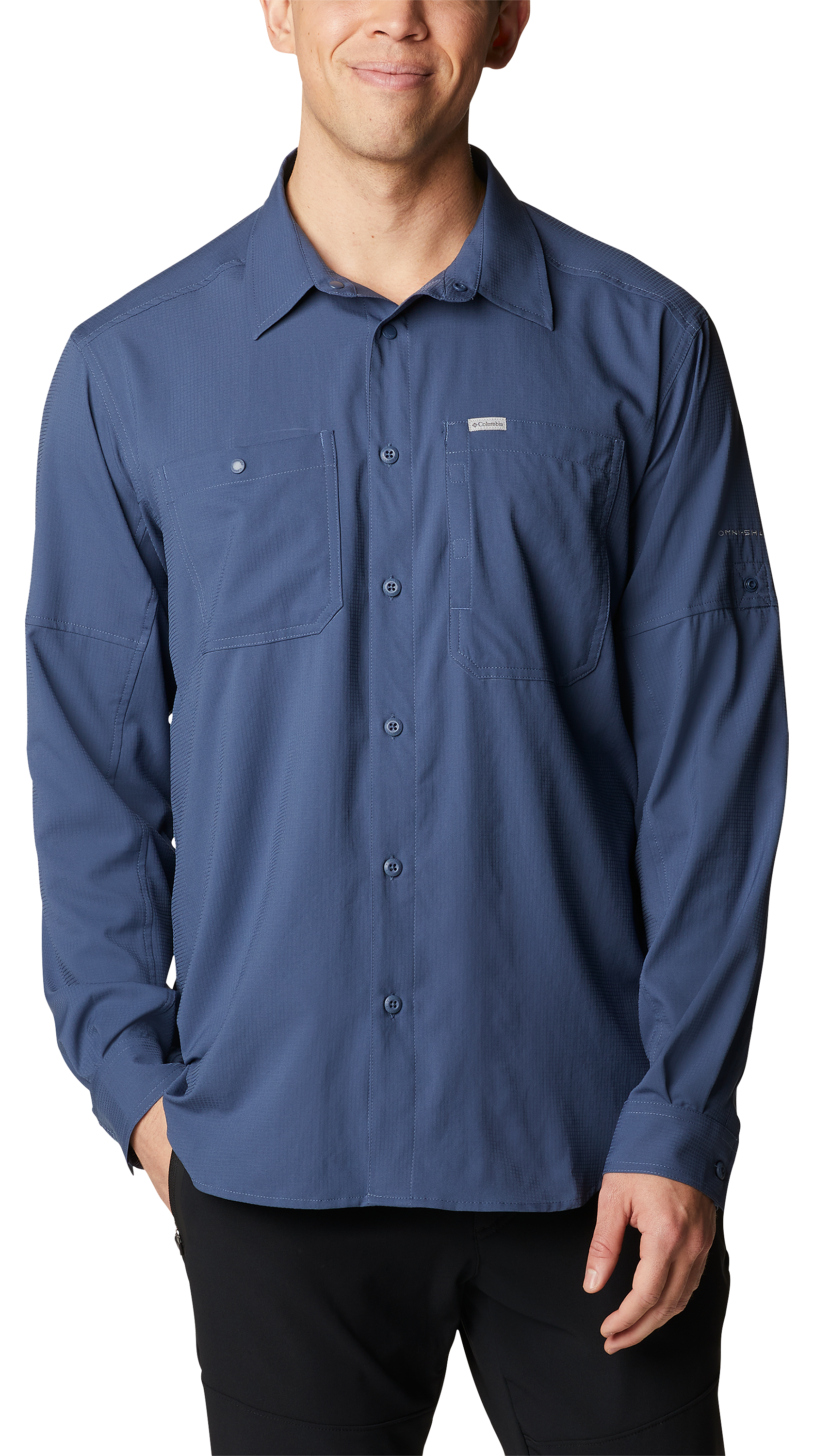 Image of Columbia Silver Ridge Utility Lite Long-Sleeve Button-Down Shirt for Men - Dark Mountain - S