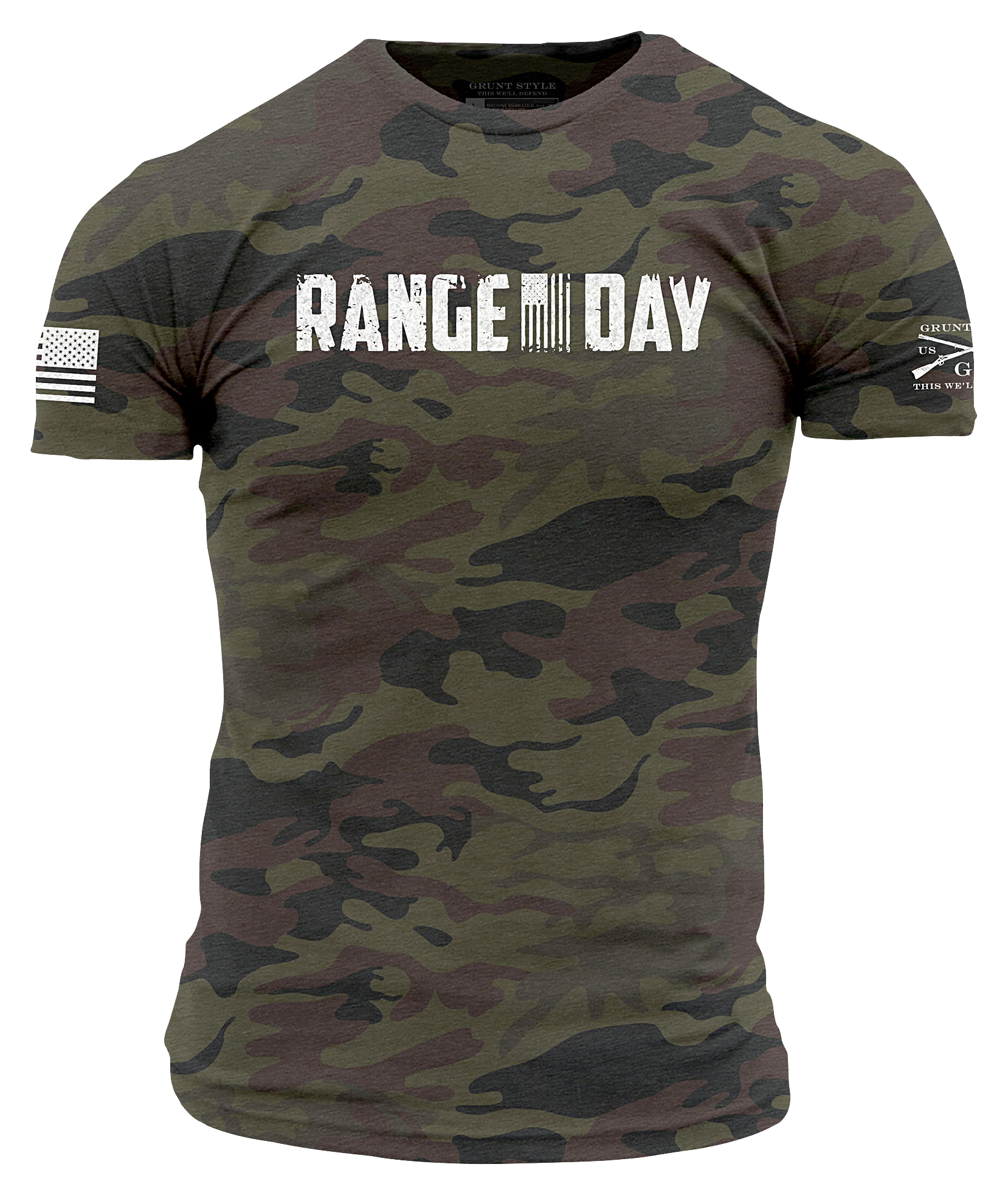 Image of Grunt Style Range Day Short-Sleeve T-Shirt for Men - Woodland Camo - M