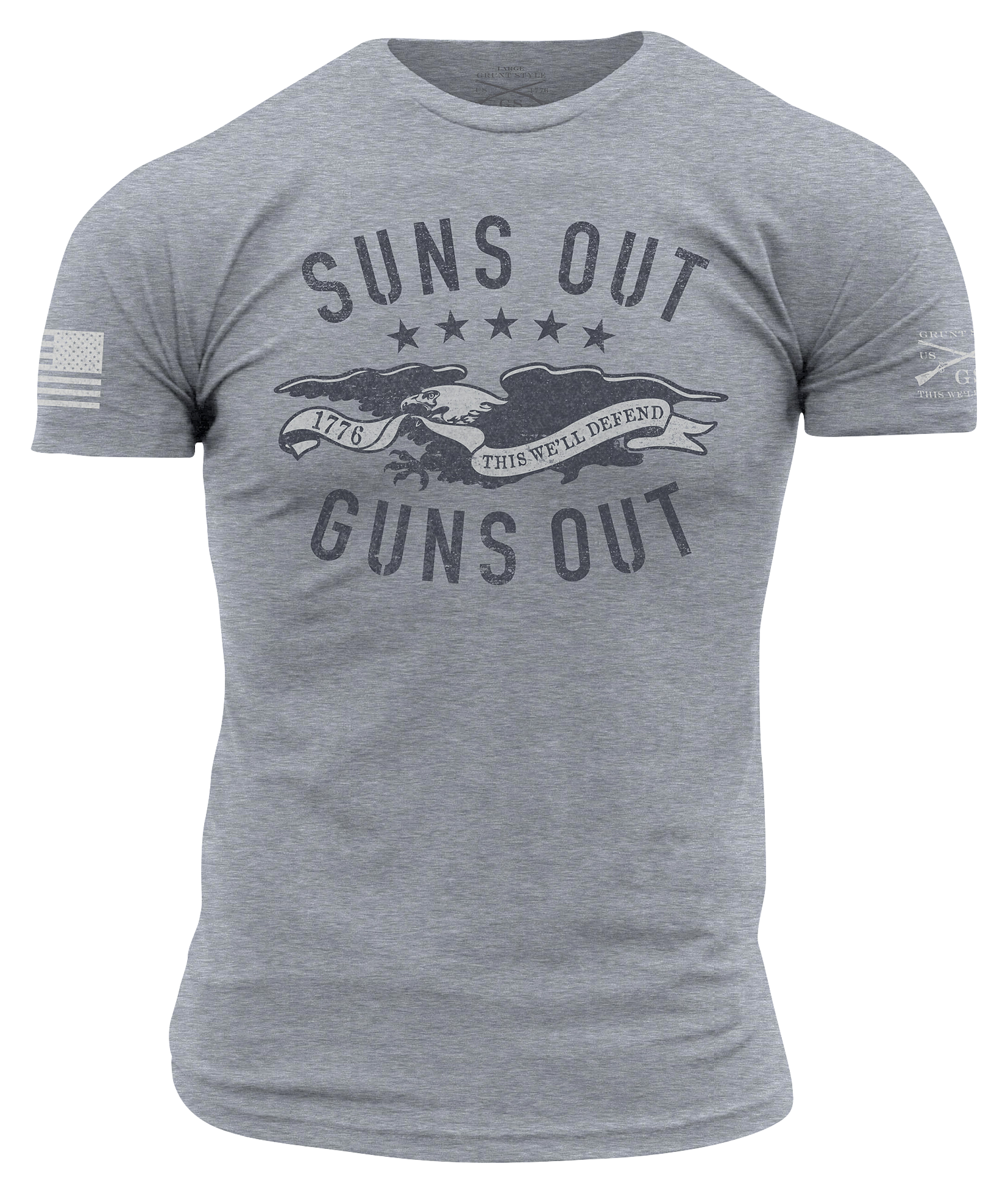 Image of Grunt Style Guns Out Training Short-Sleeve T-Shirt for Men - Heather Gray - L
