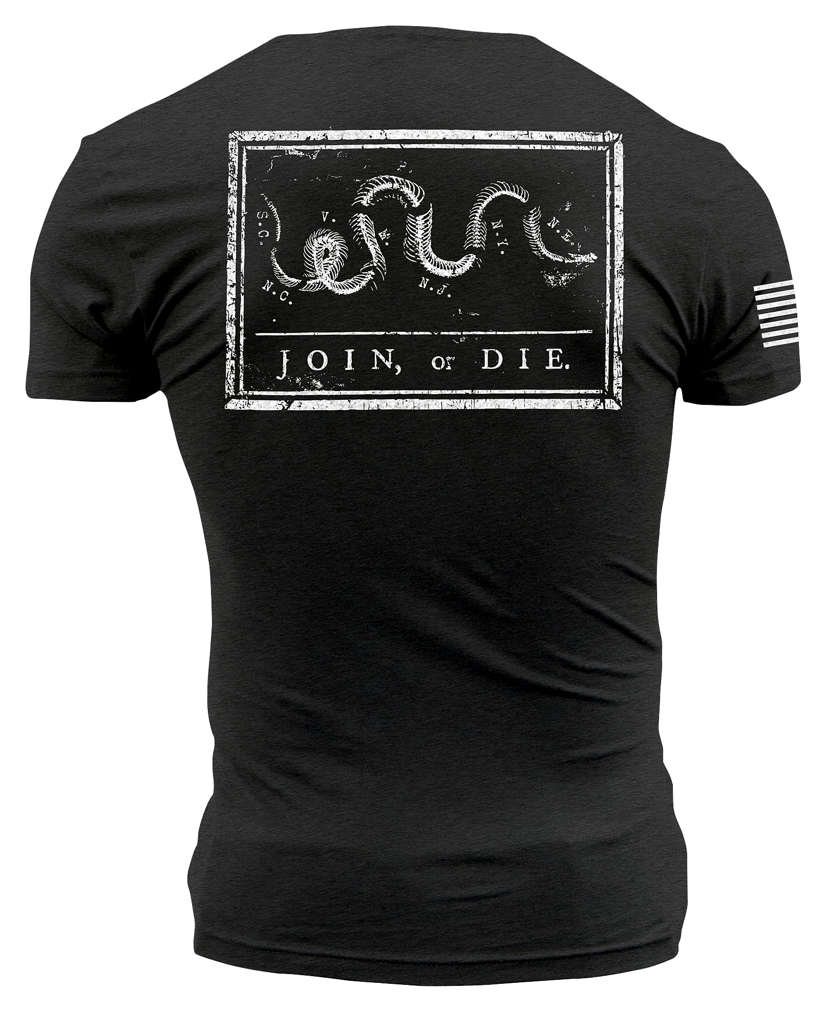 Image of Grunt Style Join Or Die Short-Sleeve Pocket T-Shirt for Men - Black Heather - L