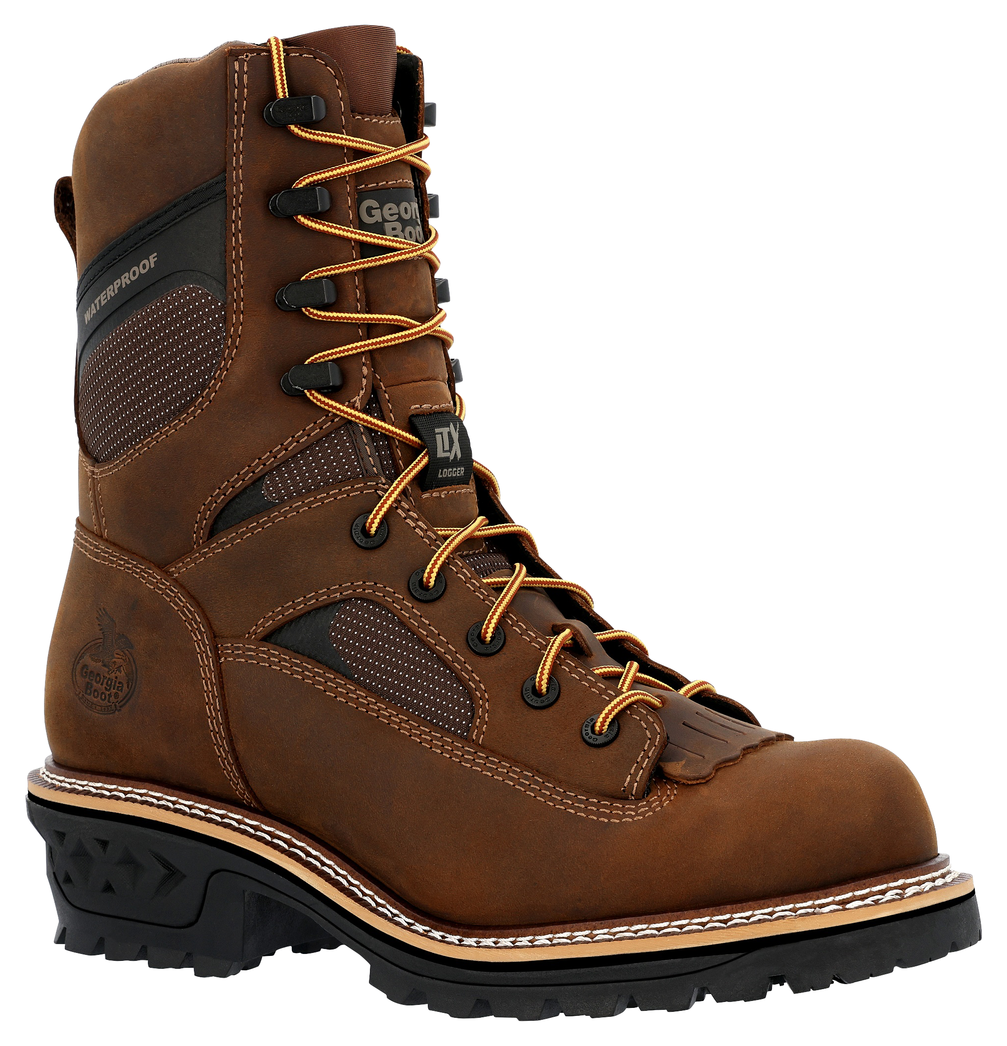Image of Georgia Boot LTX Logger Waterproof Work Boots for Men - Brown - 12M