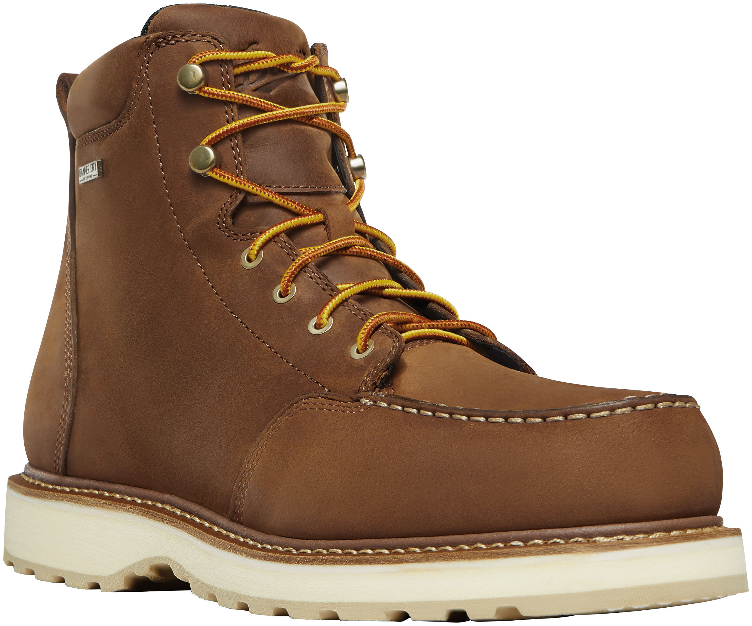 Image of Danner Cedar River Moc Toe Waterproof Work Boots for Men - Brown - 10.5W