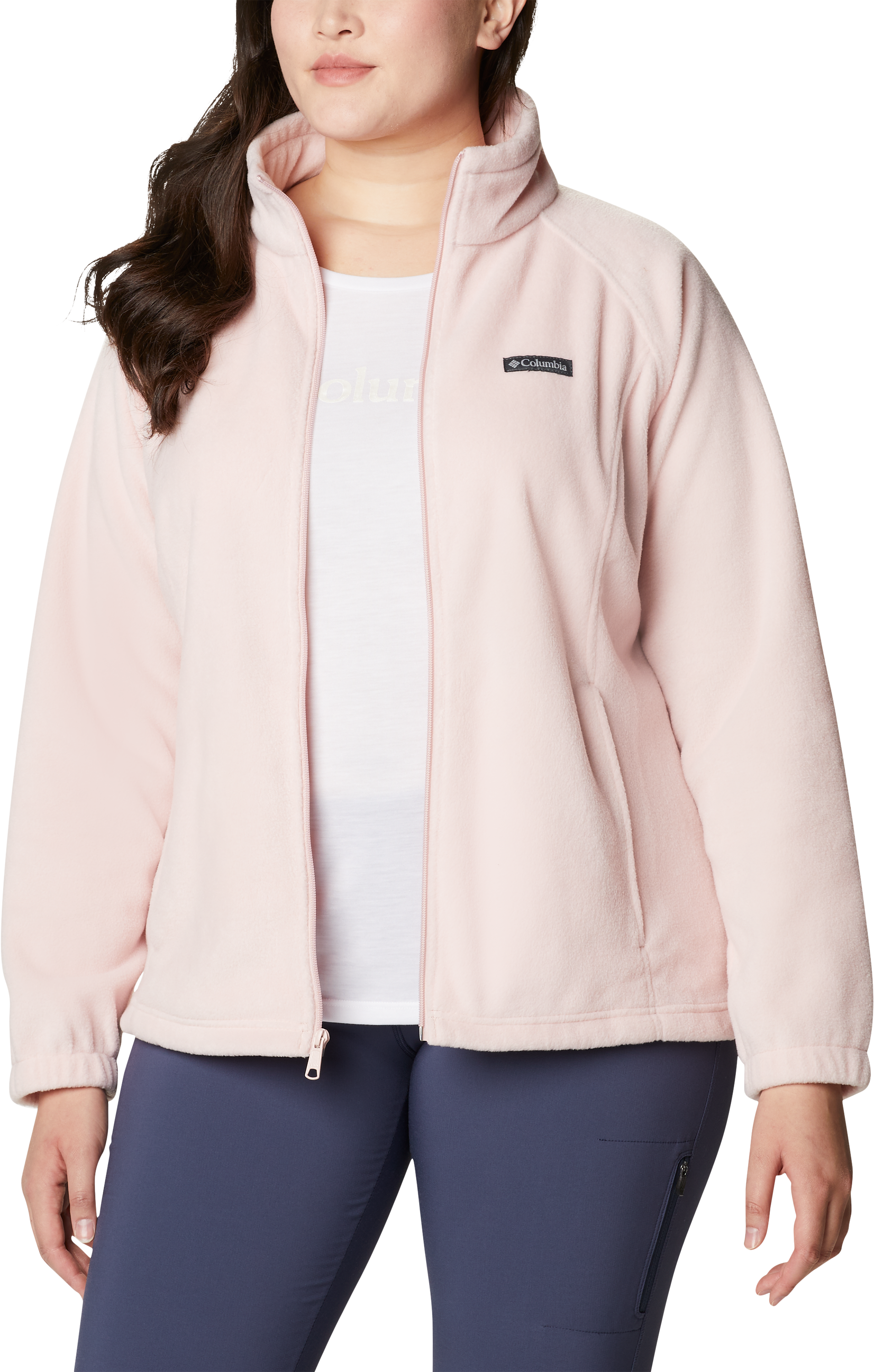 Image of Columbia Benton Springs Full-Zip Fleece Jacket for Ladies - Dusty Pink - 1X