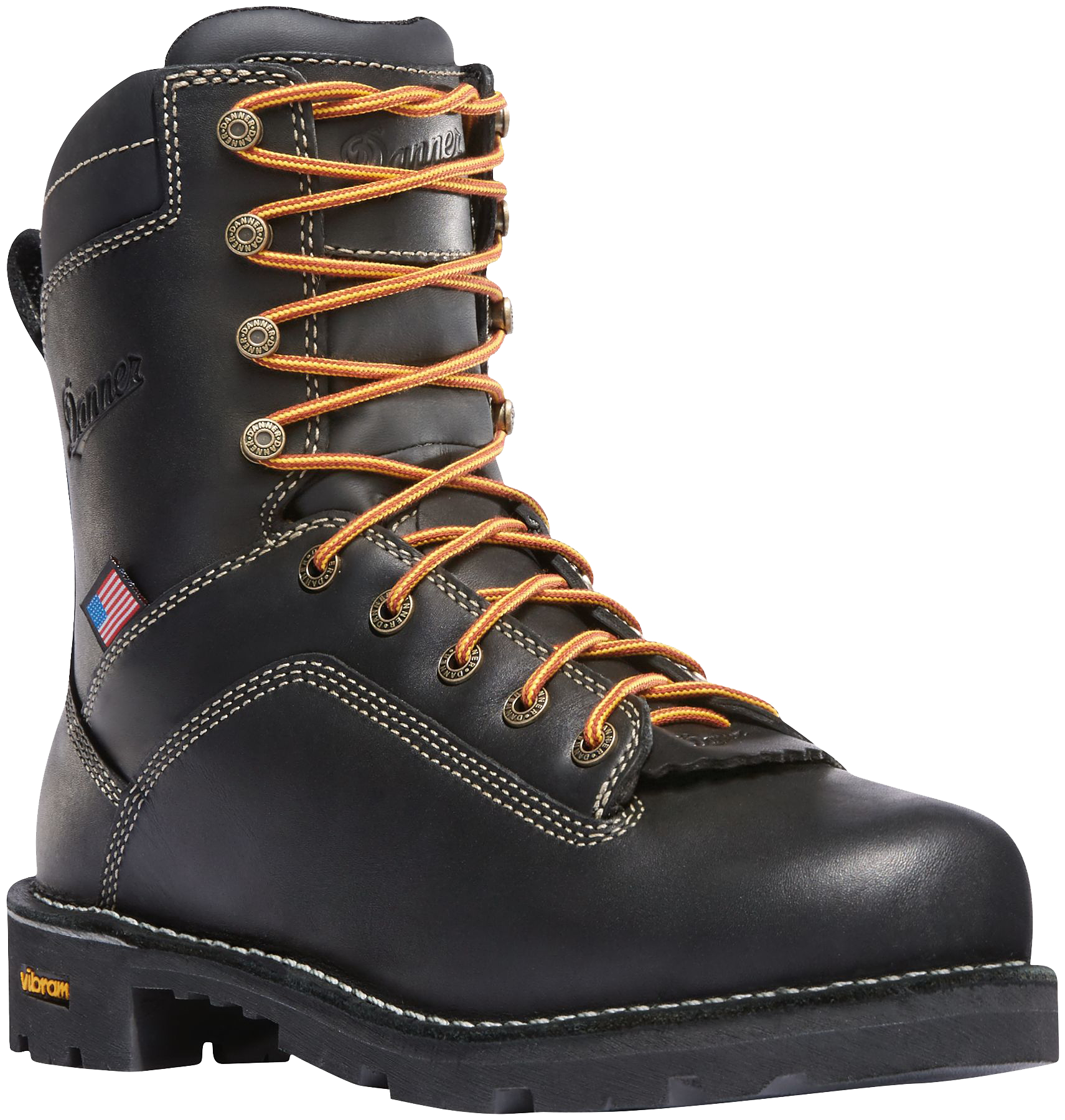 Danner Quarry USA Brown GORE-TEX Alloy Toe Work Boots for Men - Black - 7M