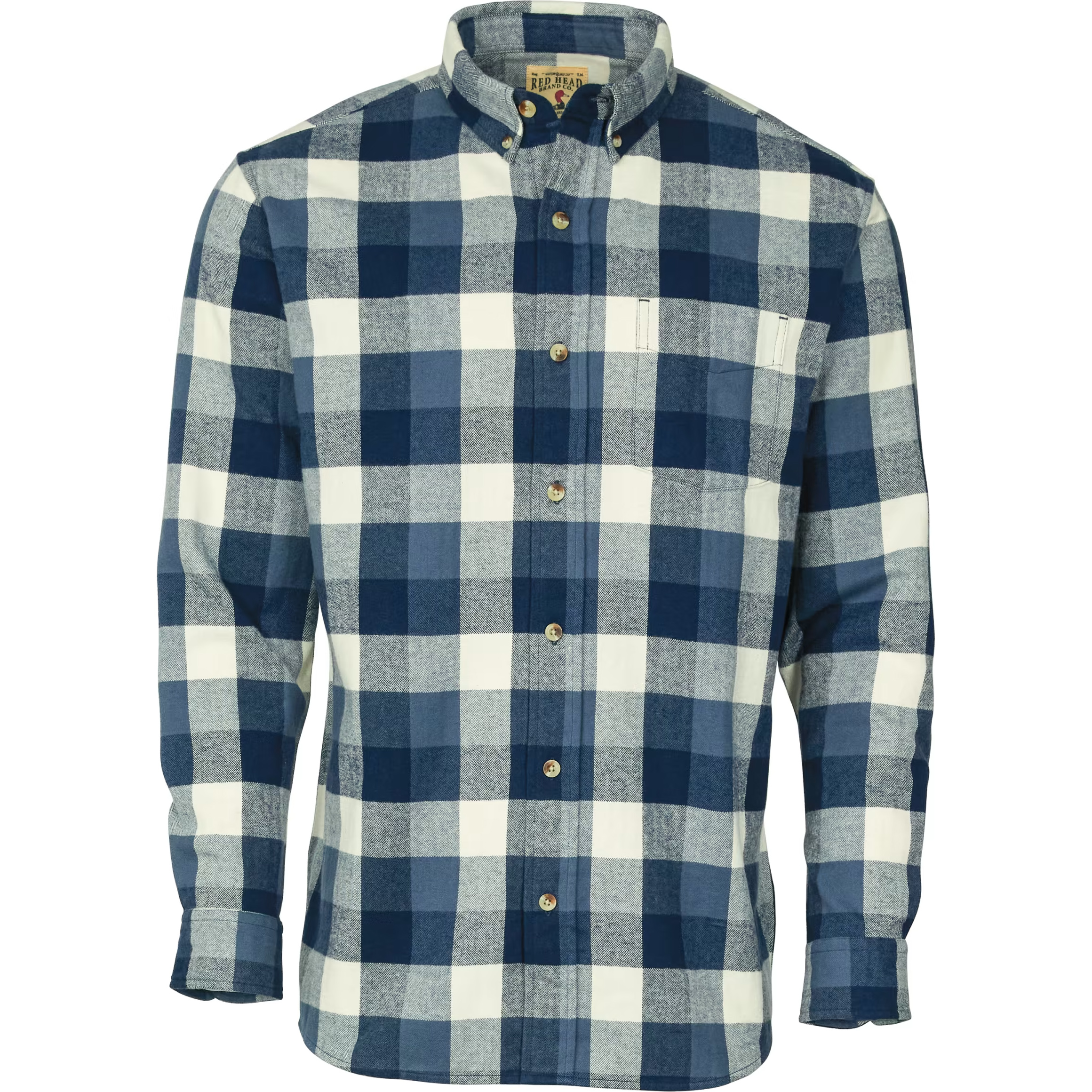 Image of RedHead Ultimate Flannel Long-Sleeve Shirt - Navy Blue Buffalo
