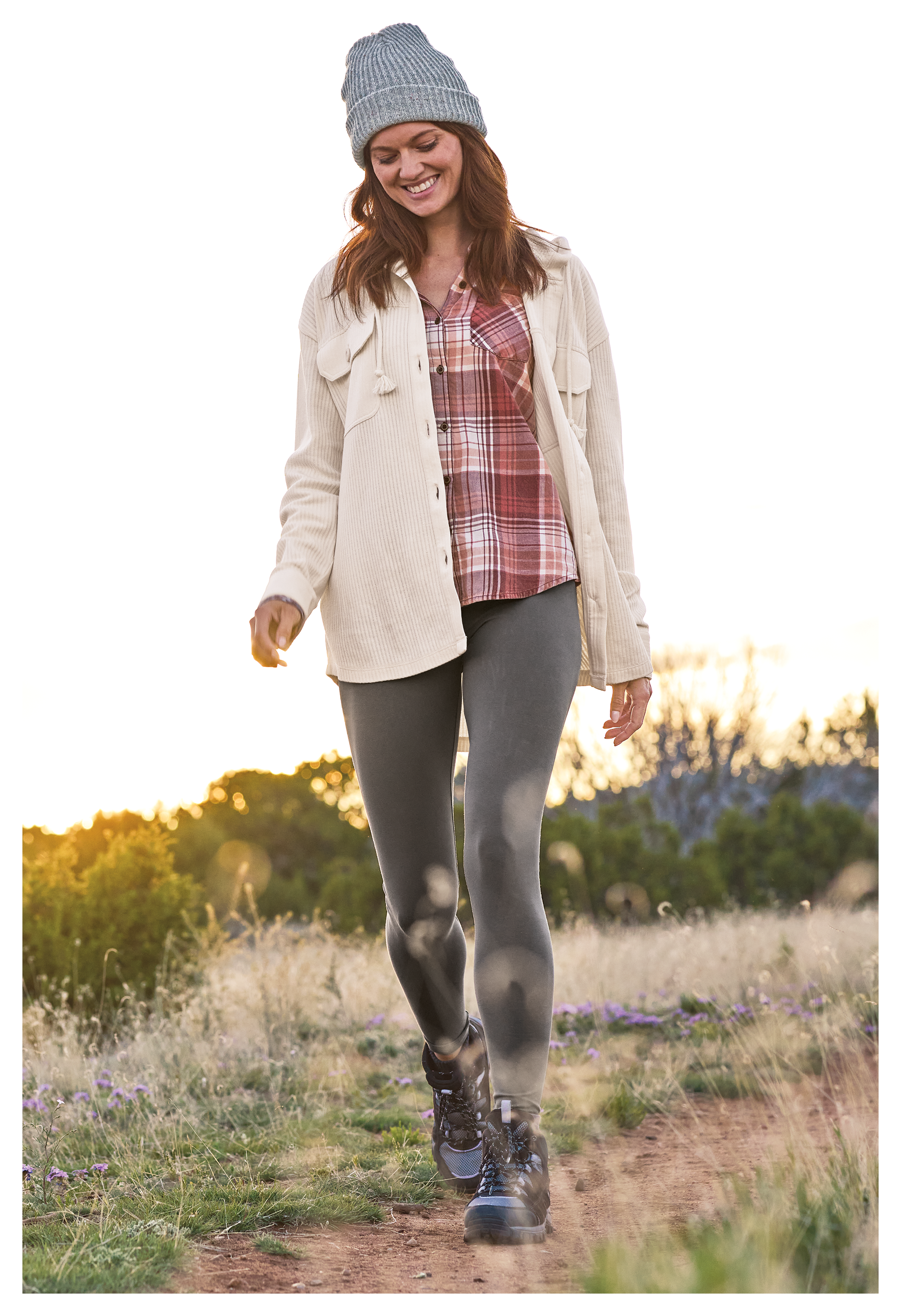 NATURAL REFLECTIONS Eldridge Rib-Knit Long-Sleeve Hooded Shirt Jacket for Ladies