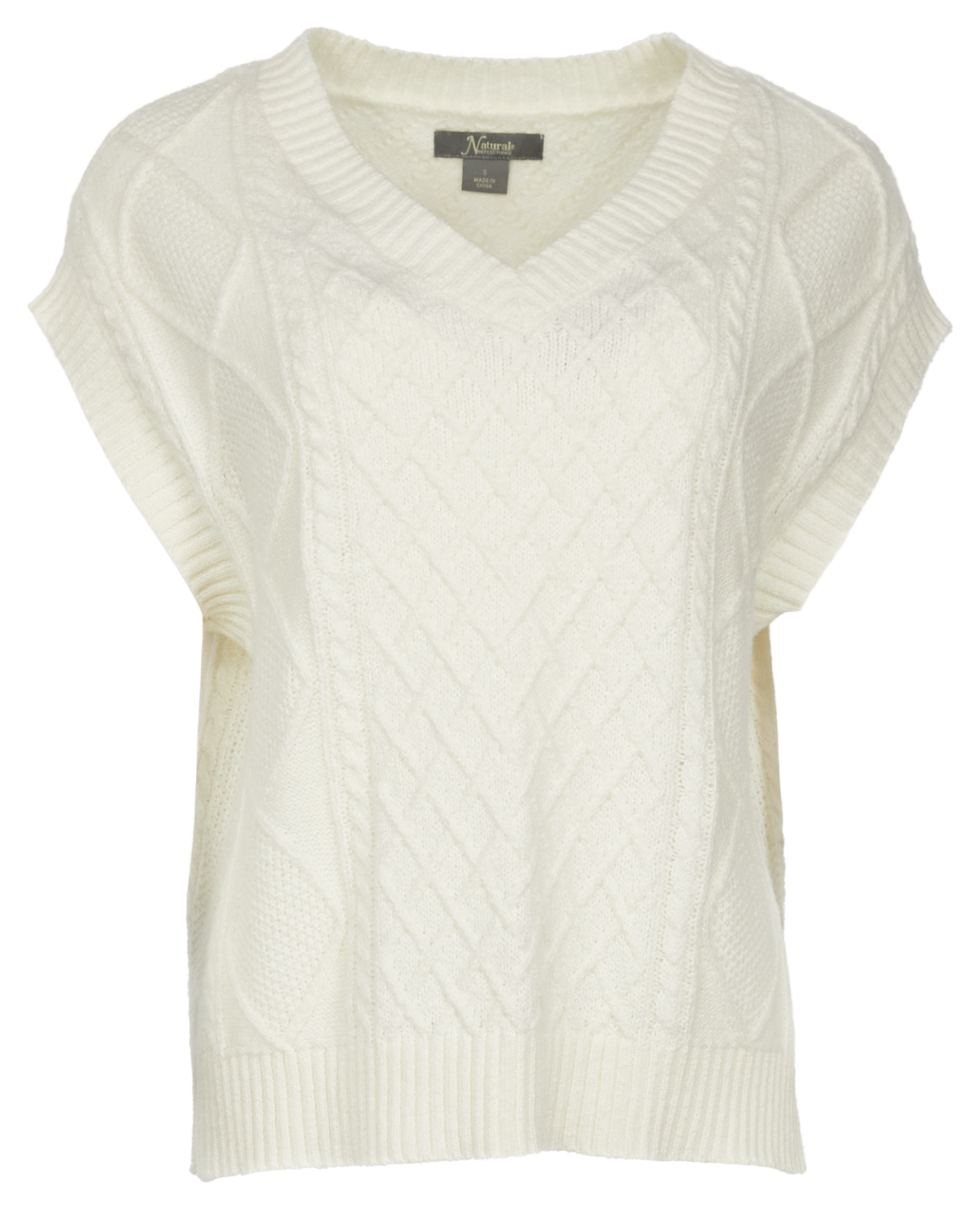 Natural Reflections Natural Reflections Cable Sweater Vest - Egret - $33.97 at Bass Pro Shops
