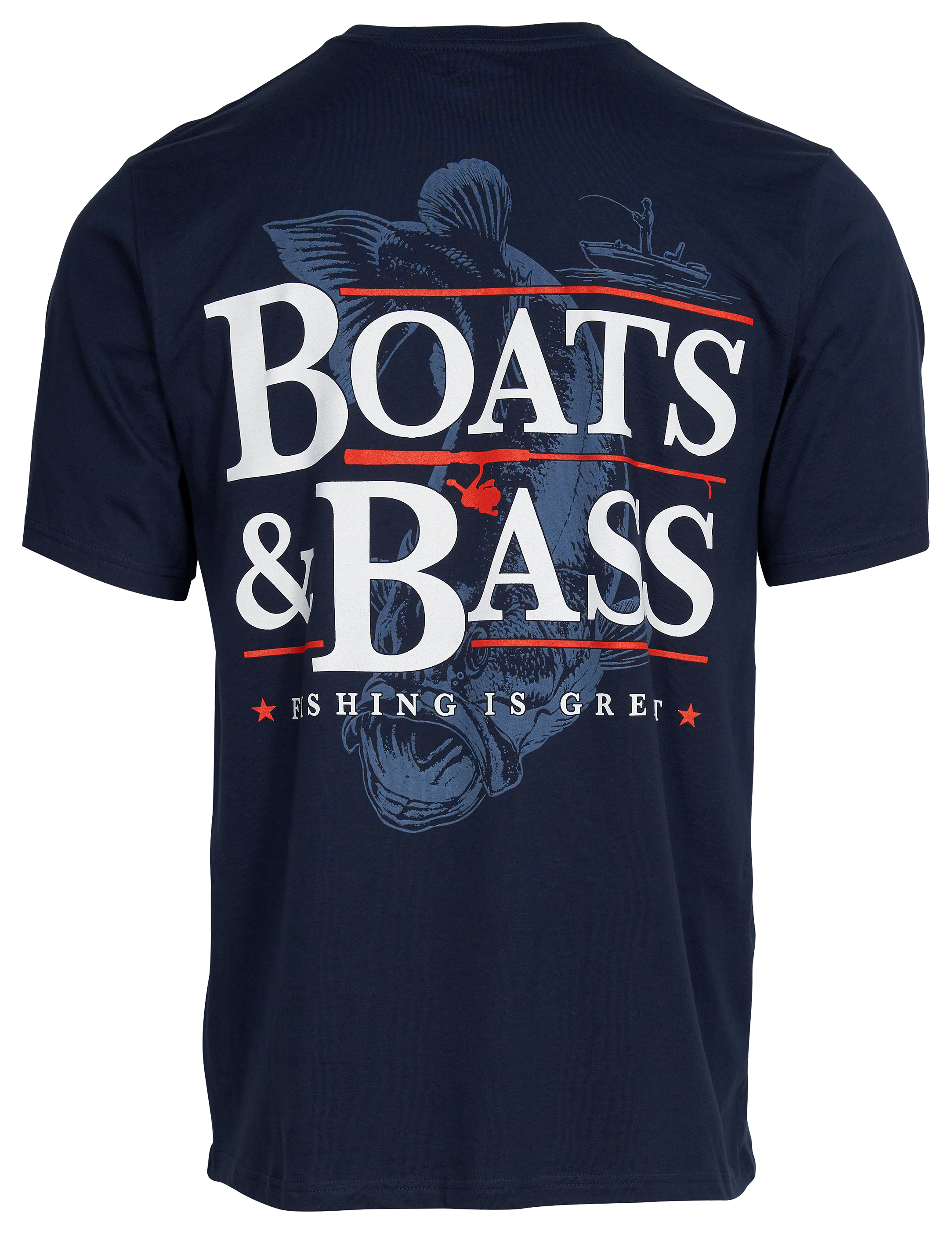 Bait & Switch Tackle Shop Bass Man Bass Fishing Graphic Blue T