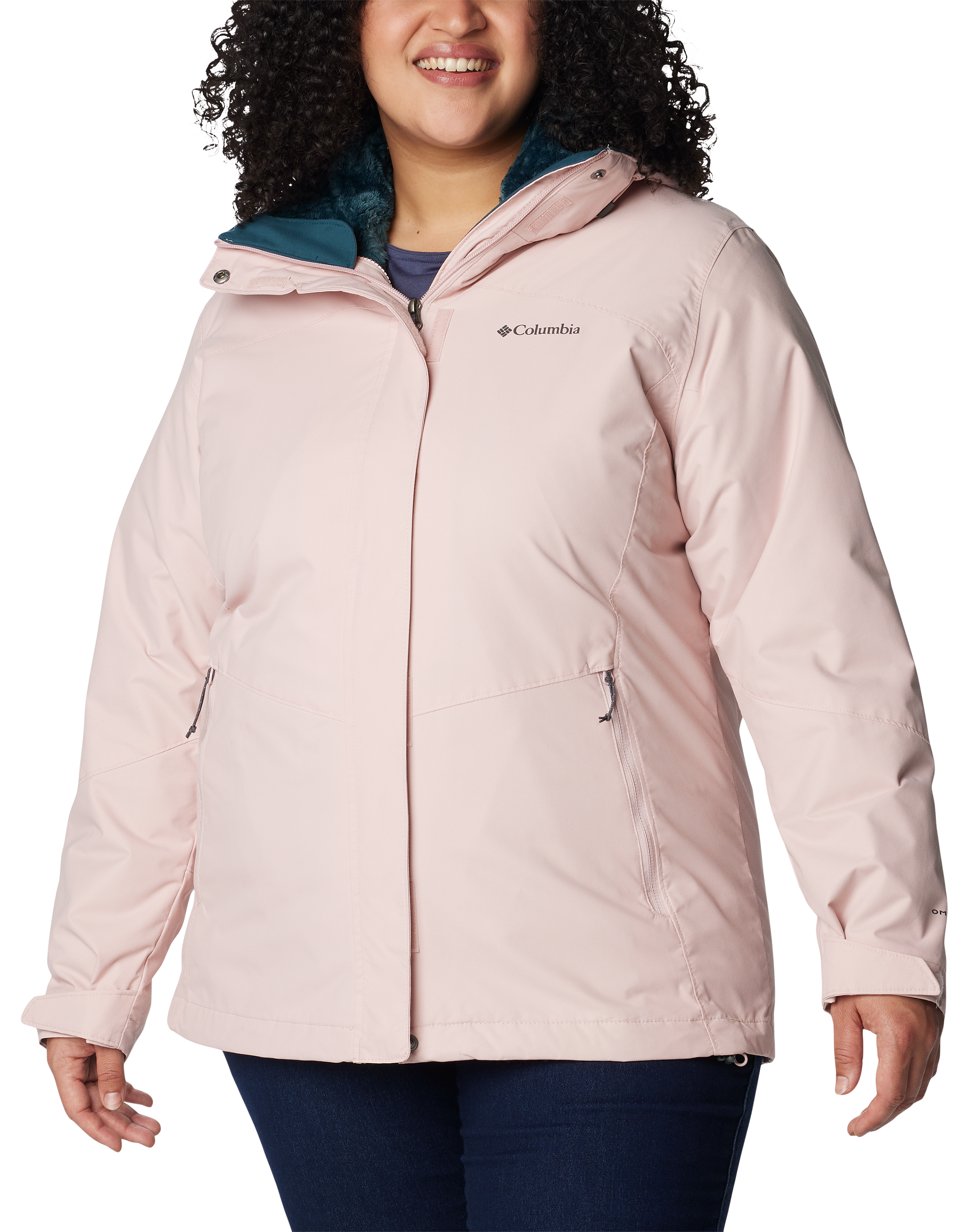 Image of Columbia Bugaboo II Fleece Interchange Jacket for Ladies - Dusty Pink - 1X