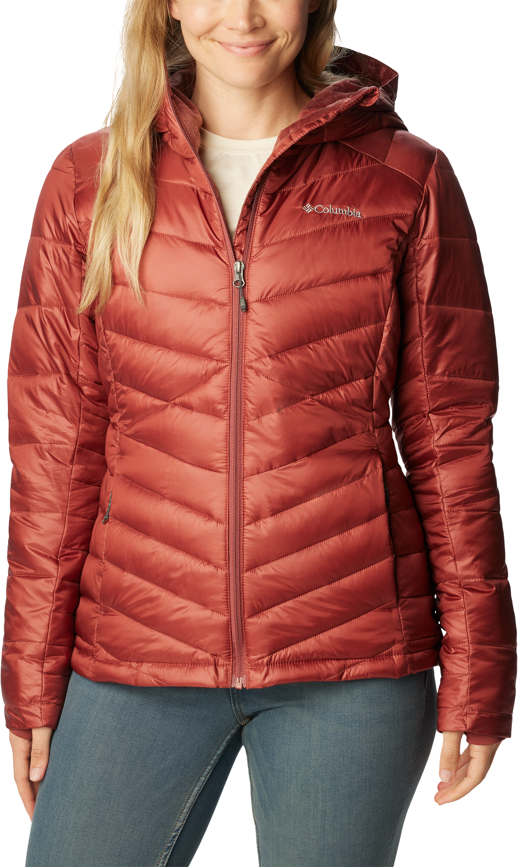 Image of Columbia Joy Peak Mid Hooded Jacket for Ladies - Beetroot - S