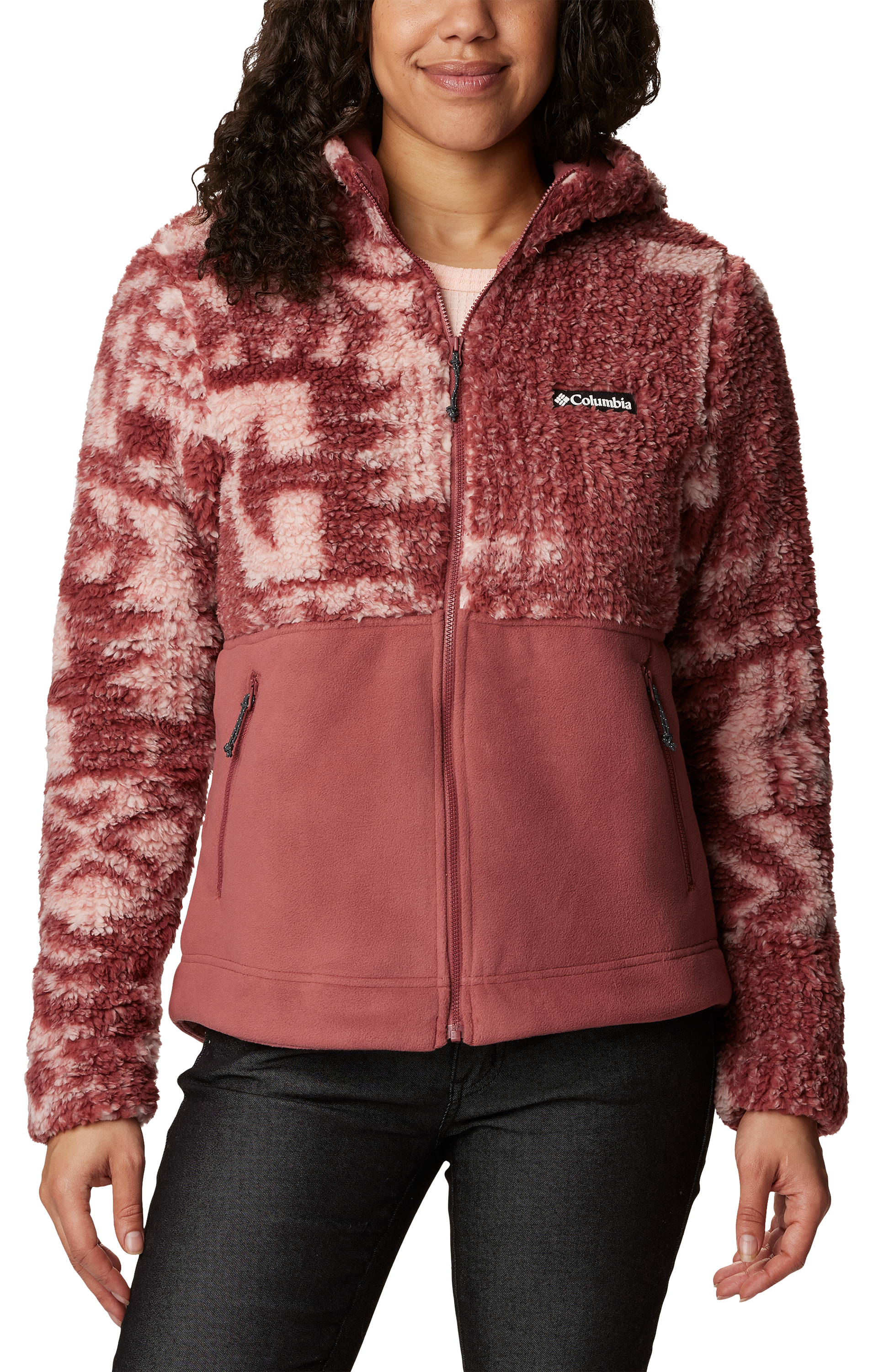 Image of Columbia Winter Pass Sherpa Hooded Full-Zip Jacket for Ladies - Beetroot Passages - S