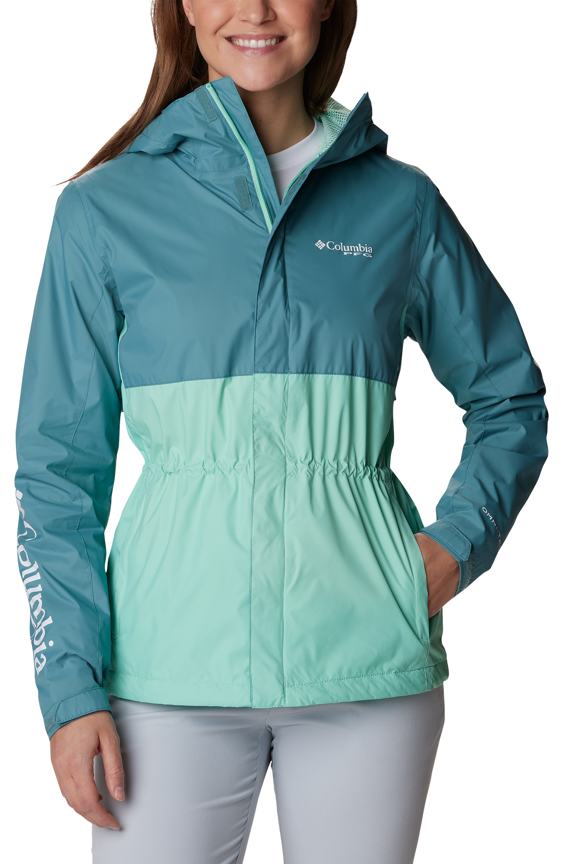 Image of Columbia PFG Storm Jacket for Ladies - Tranquil Teal/Mint Cay - S