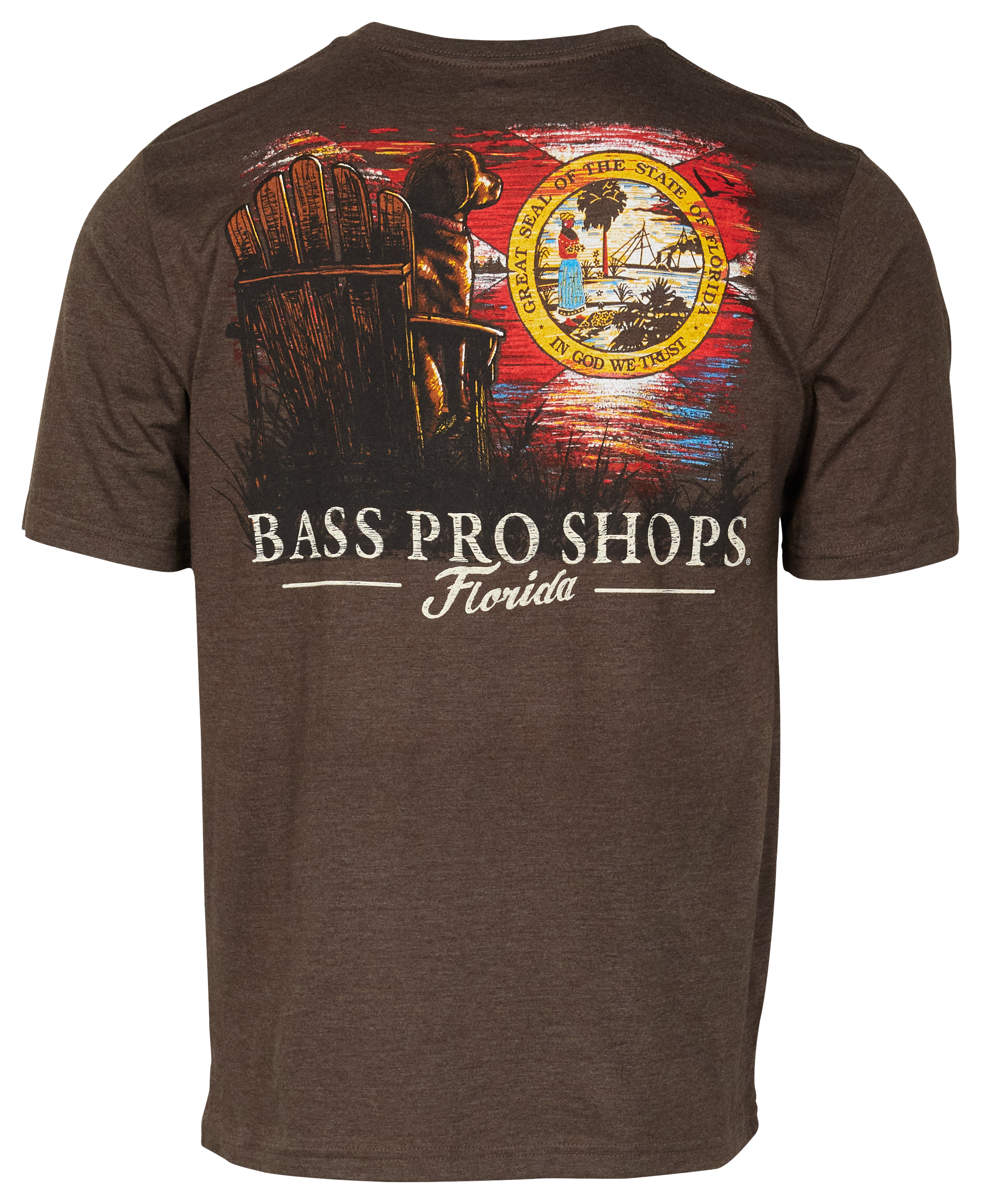 Image of Bass Pro Shops Florida Dog Graphic Short-Sleeve T-Shirt for Men - Slate Brown Heather