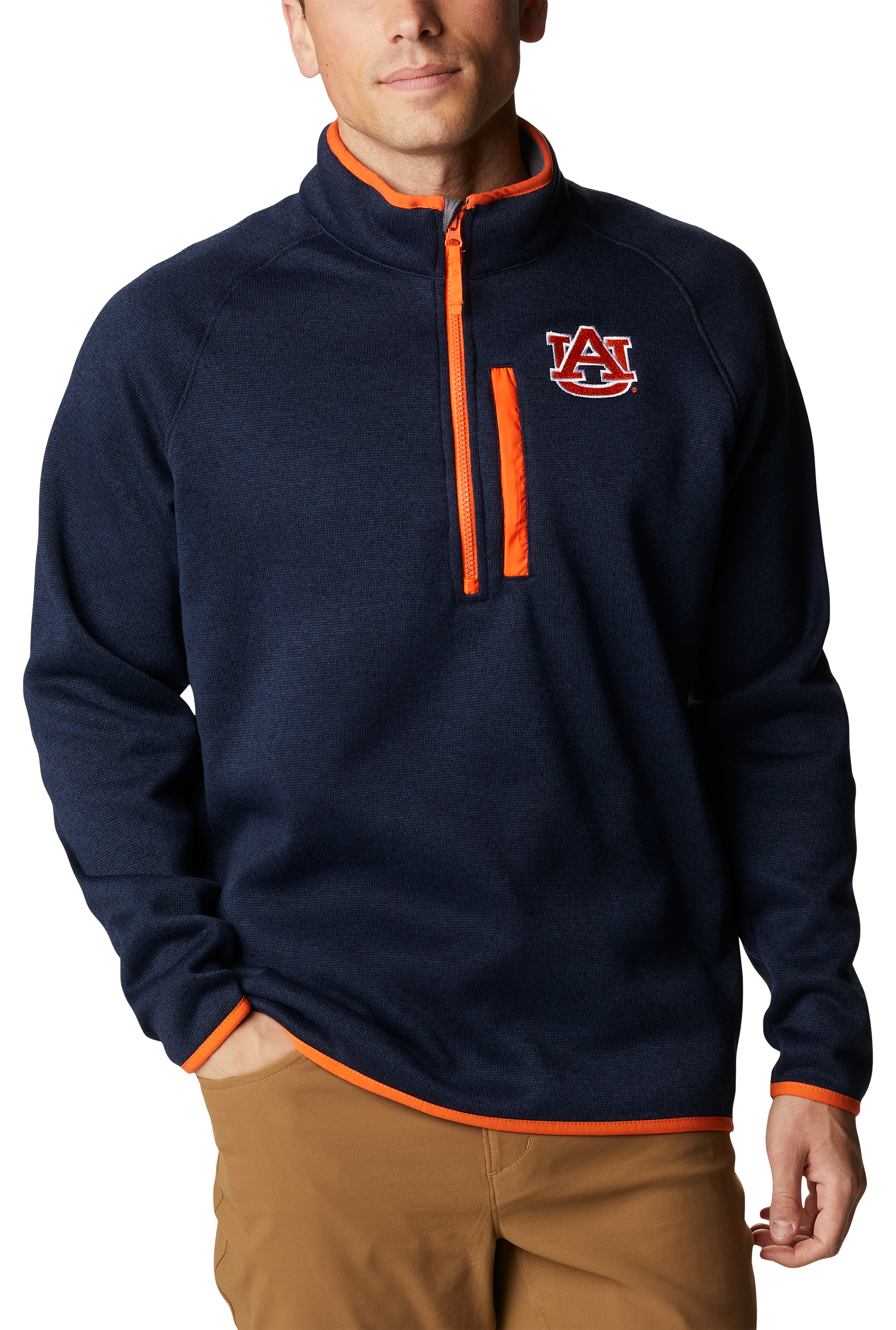 Columbia Canyon Point Fleece Collegiate 1/2-Zip Fleece Pullover for Men - Auburn University/Collegiate Navy - L