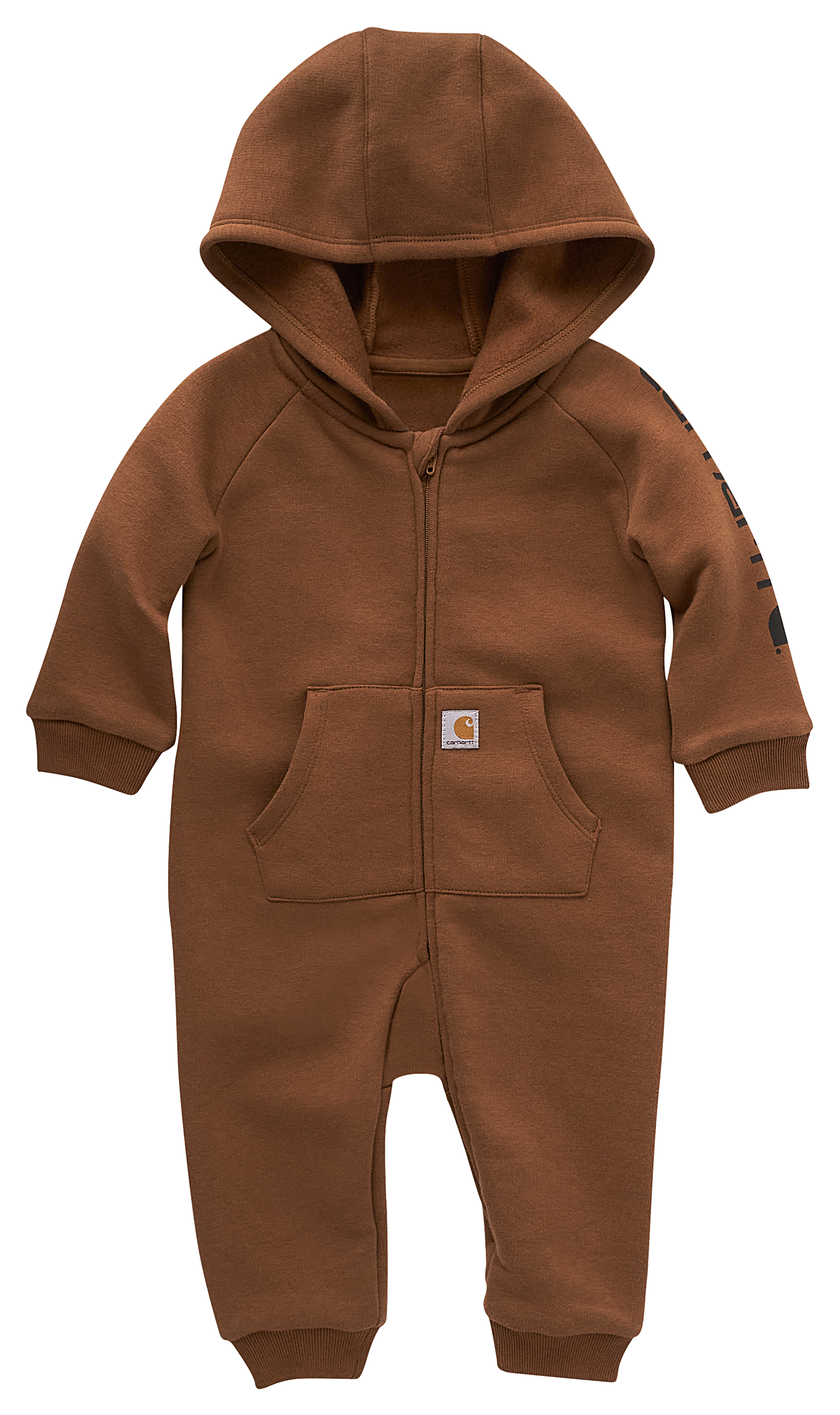 Image of Carhartt Fleece Full-Zip Coveralls for Baby Boys - Carhartt Brown - 9 Months