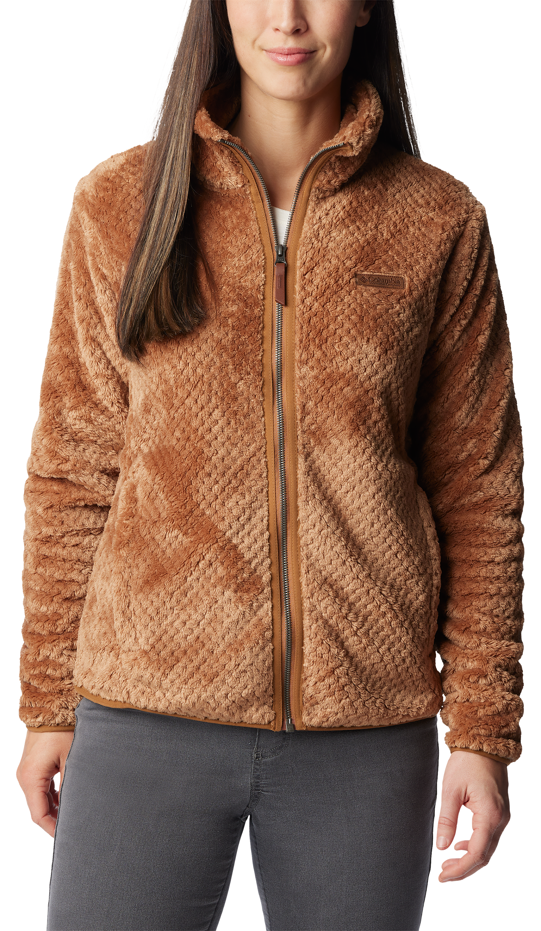 Image of Columbia Fire Side II Sherpa Full-Zip Jacket for Ladies - Camel Brown - S