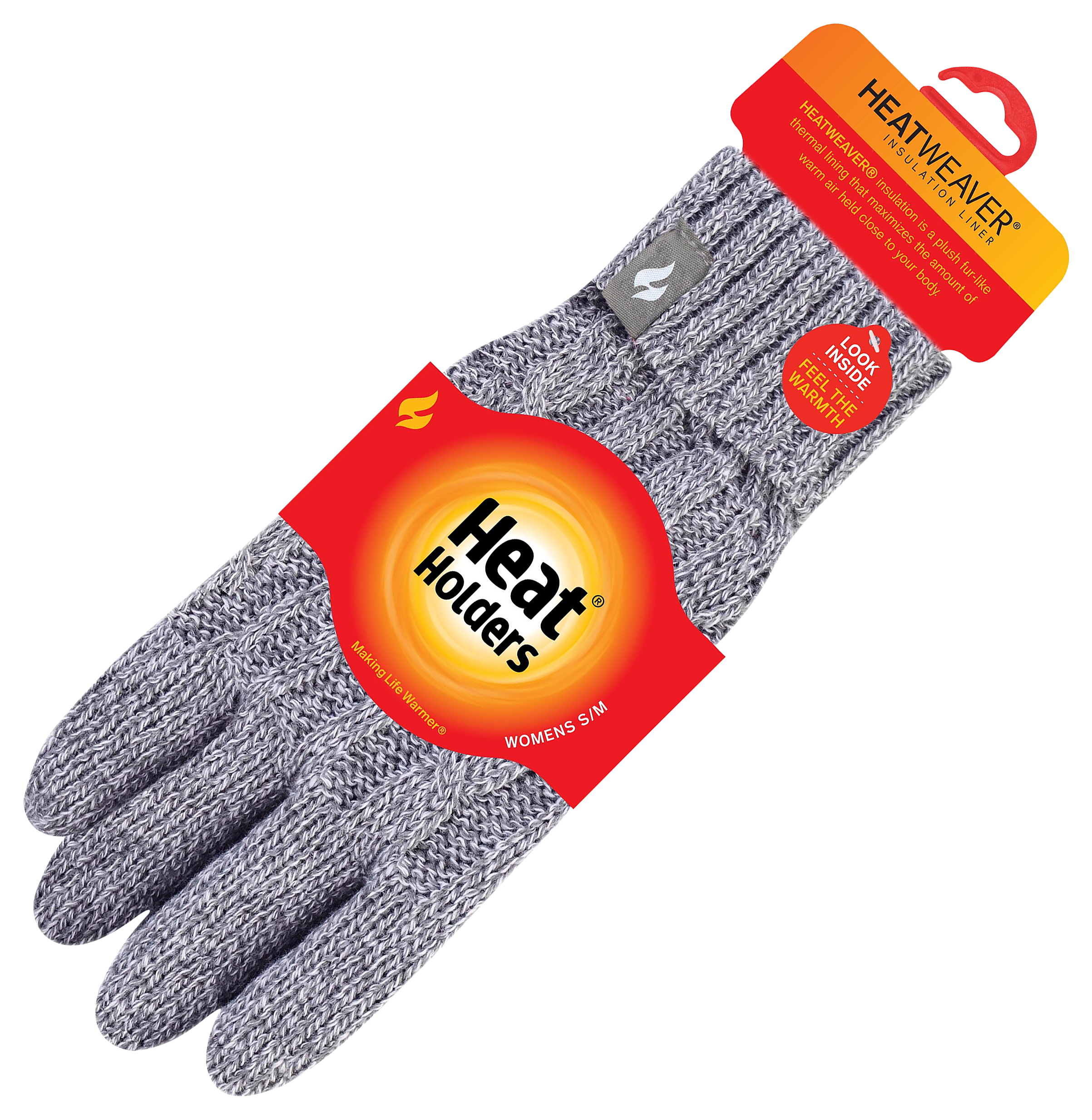 Image of Heat Holders Insulated Cable-Knit Gloves for Ladies - Cloud Grey - S/M