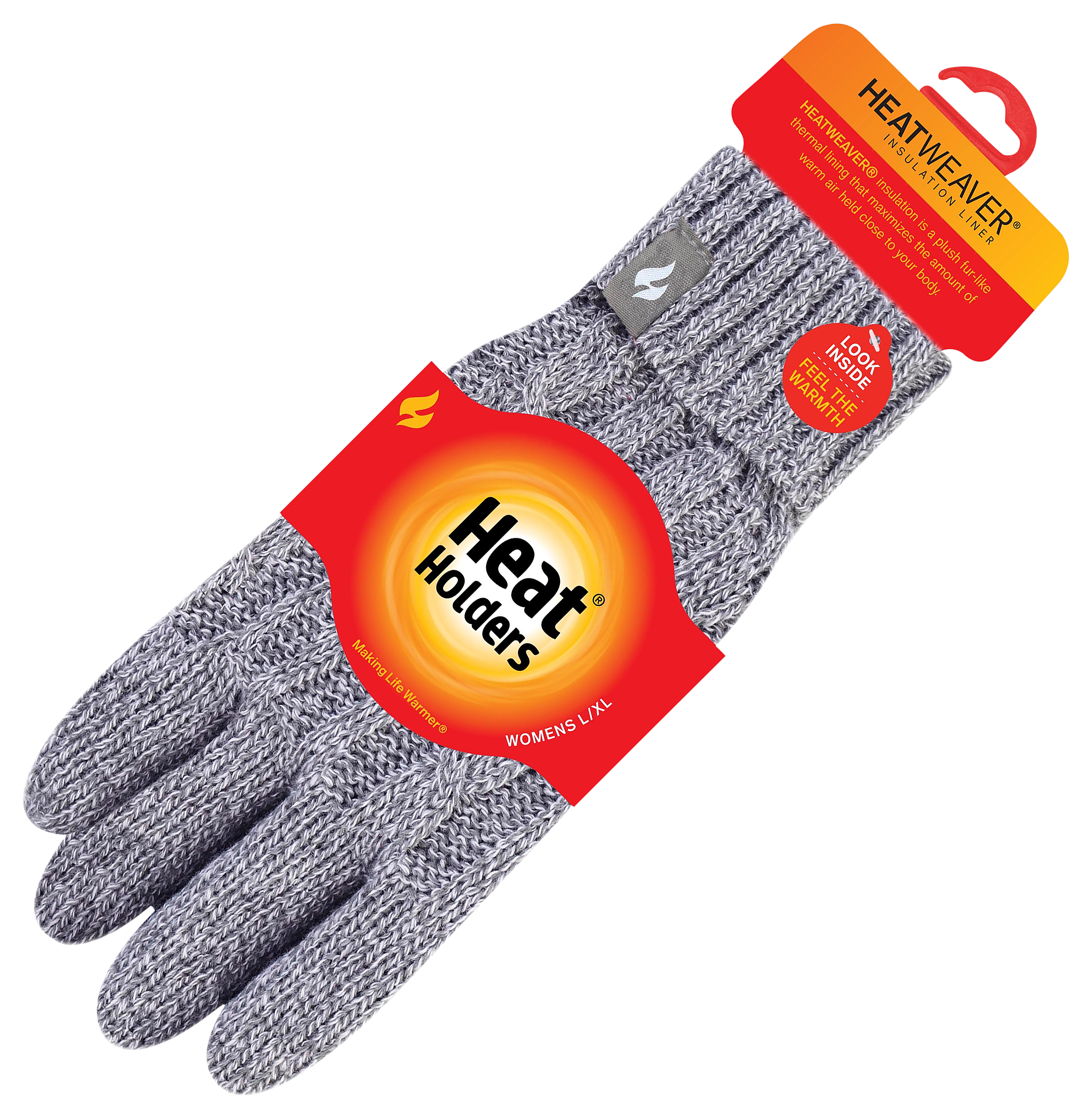 Image of Heat Holders Insulated Cable-Knit Gloves for Ladies - Cloud Grey - L/XL