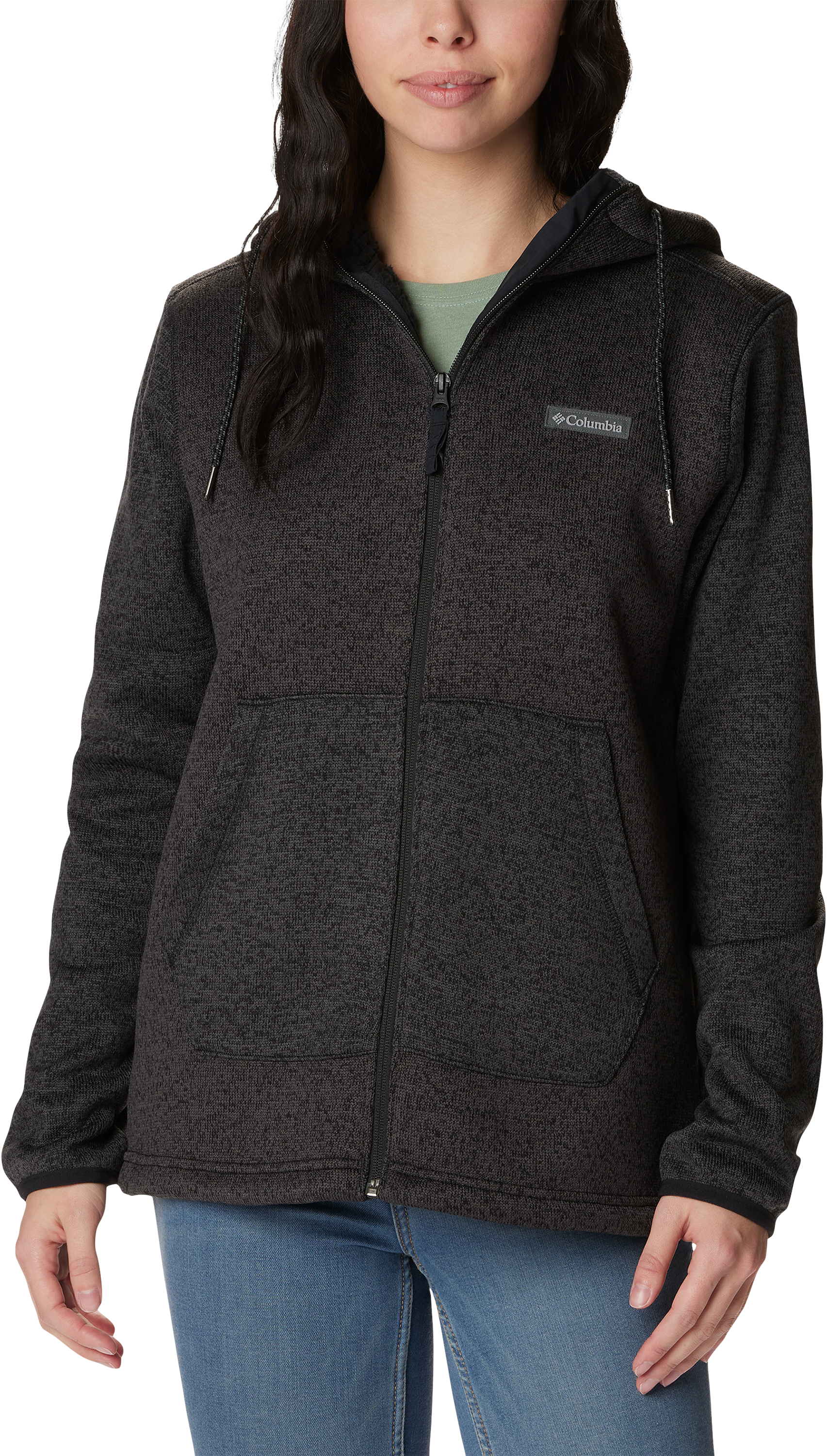 Image of Columbia Sweater Weather Full-Zip Sherpa Jacket for Ladies - Black Heather - M