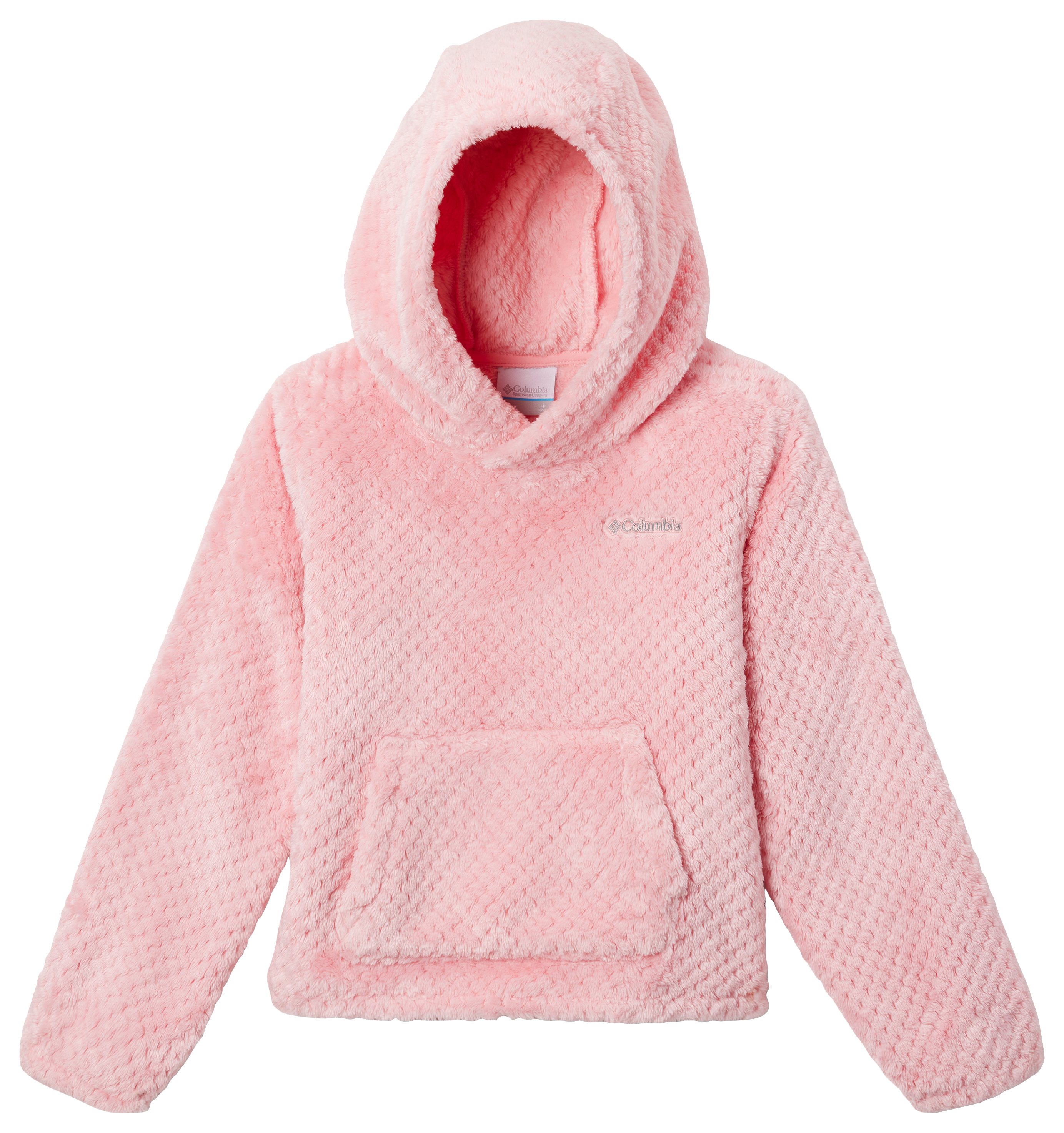 Image of Columbia Fire Side Sherpa Long-Sleeve Hoodie for Girls - Pink Orchid - XXS